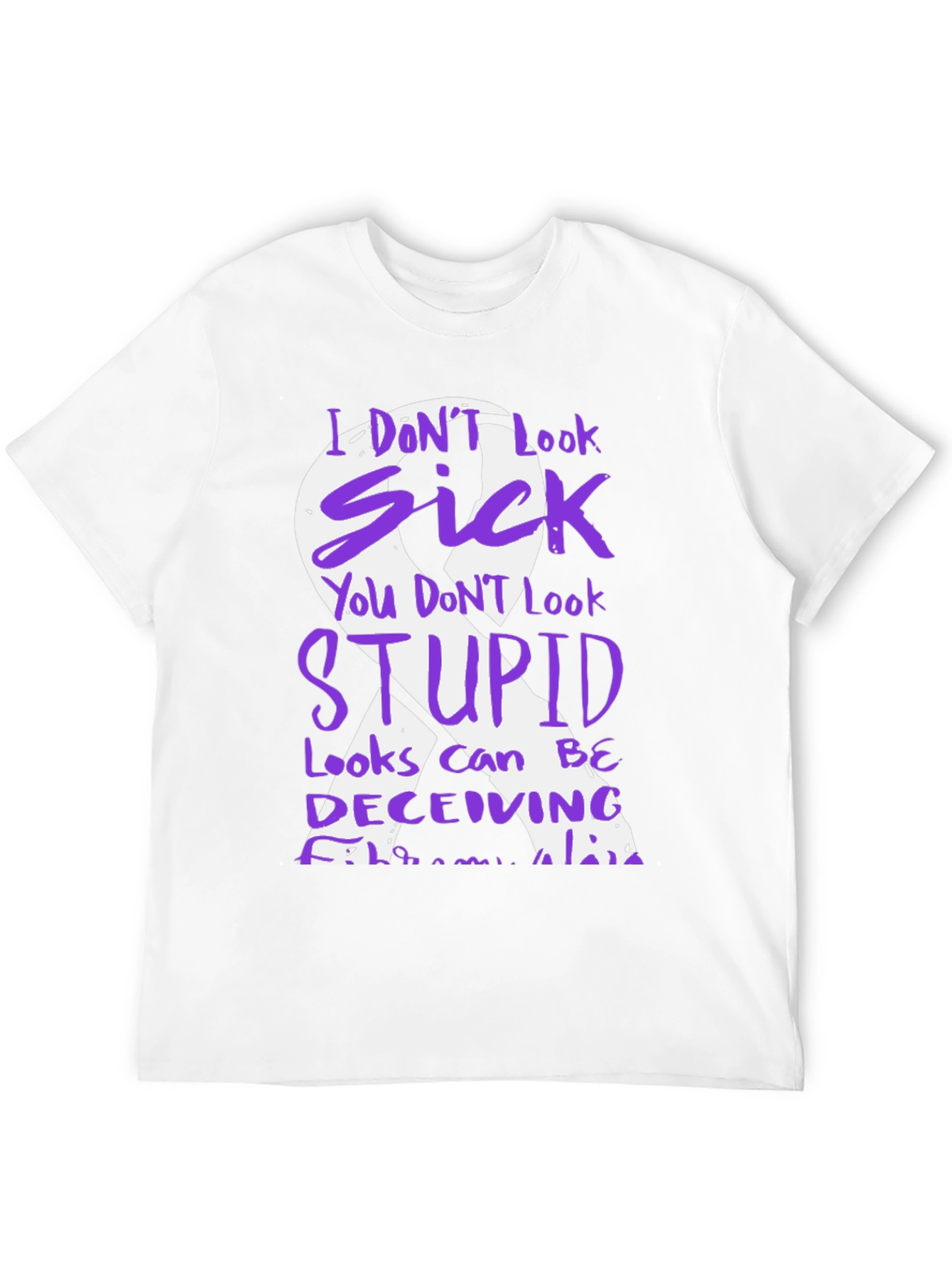 Fibromyalgia Awareness T-Shirt Purple Ribbon Design