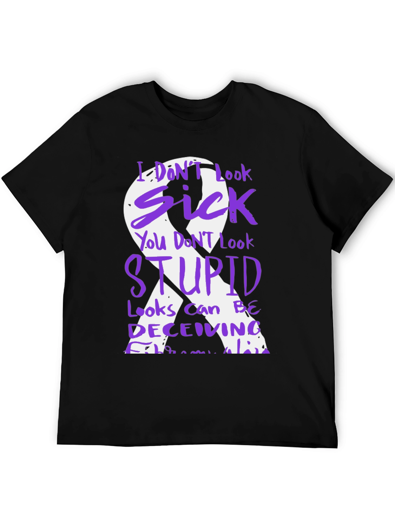 Fibromyalgia Awareness T-Shirt Purple Ribbon Design
