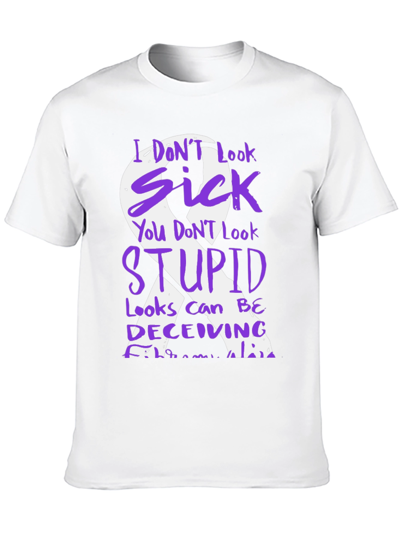 Fibromyalgia Awareness T-Shirt Purple Ribbon Design
