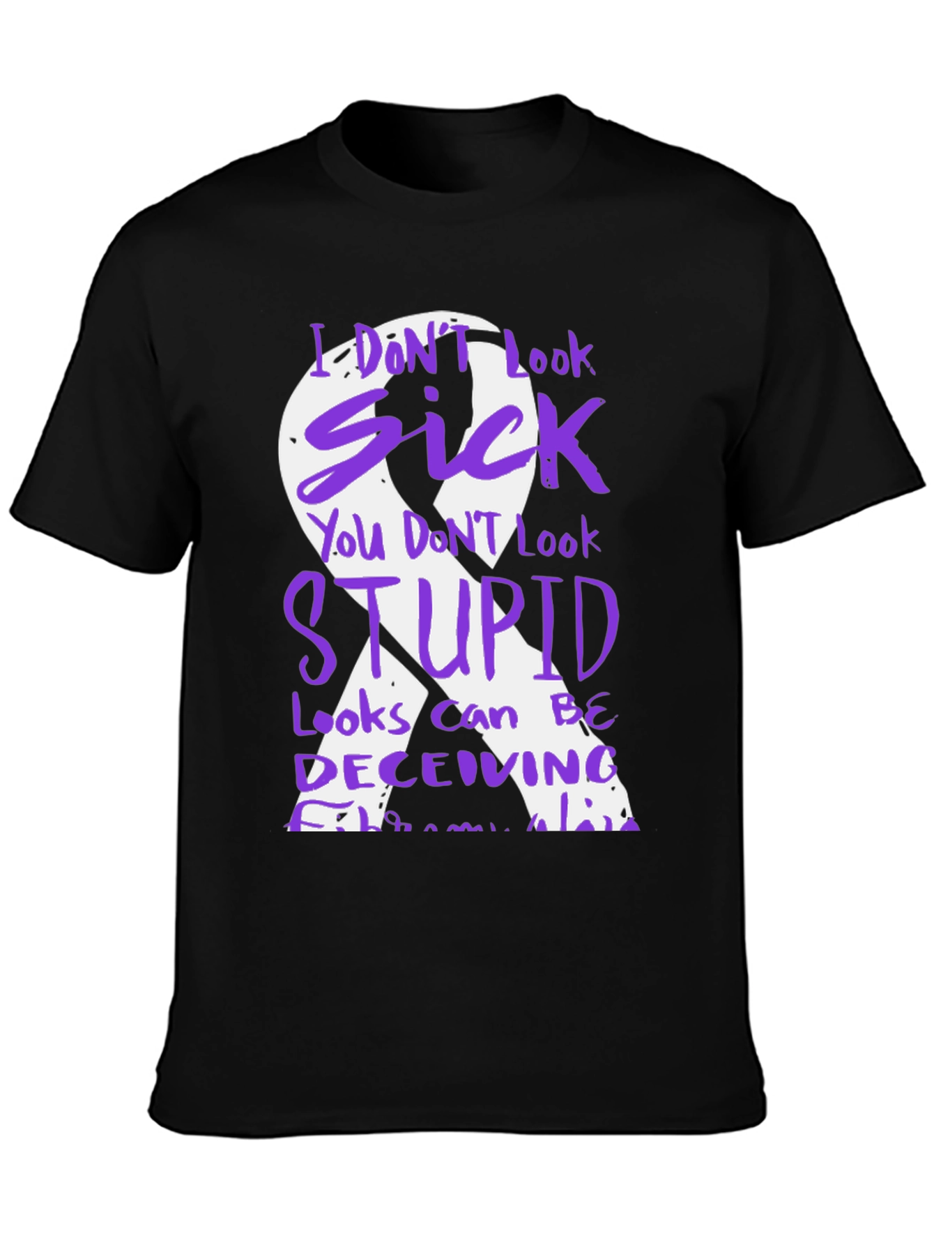 Fibromyalgia Awareness T-Shirt Purple Ribbon Design