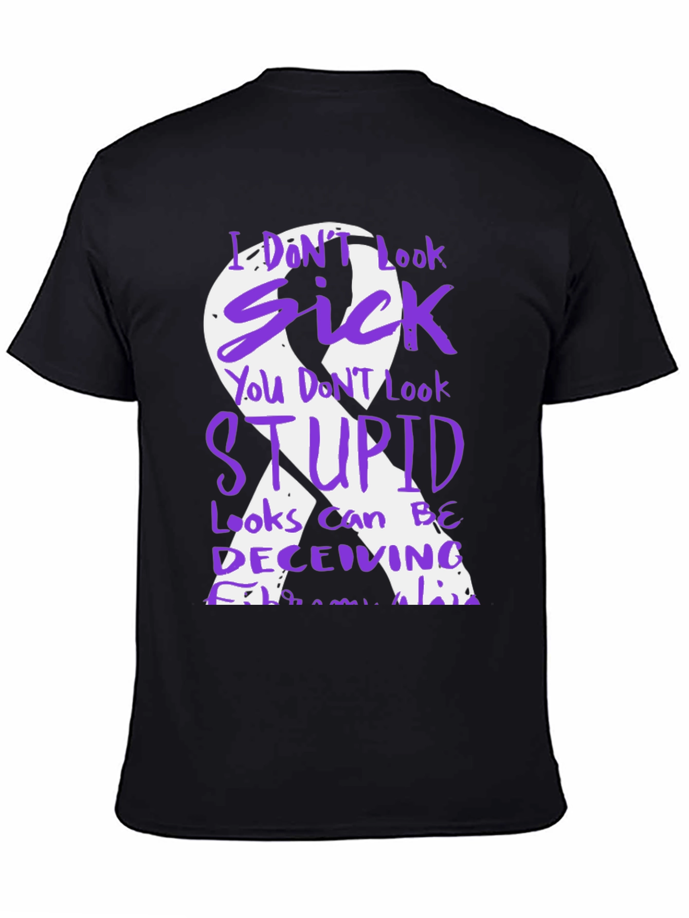 Fibromyalgia Awareness T-Shirt Purple Ribbon Design
