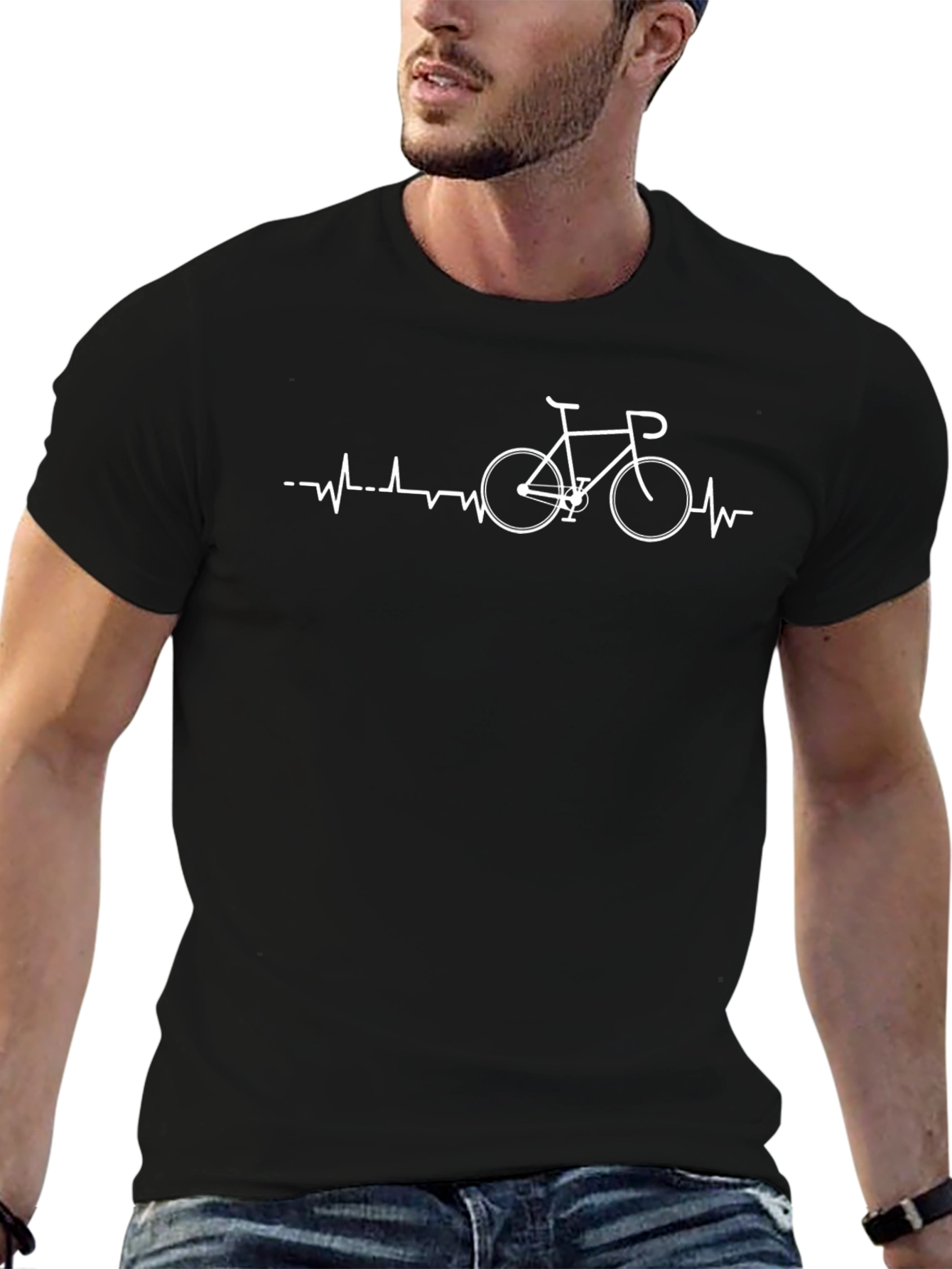 Heartbeat Bicycle T-Shirt - Cyclist Love Tee