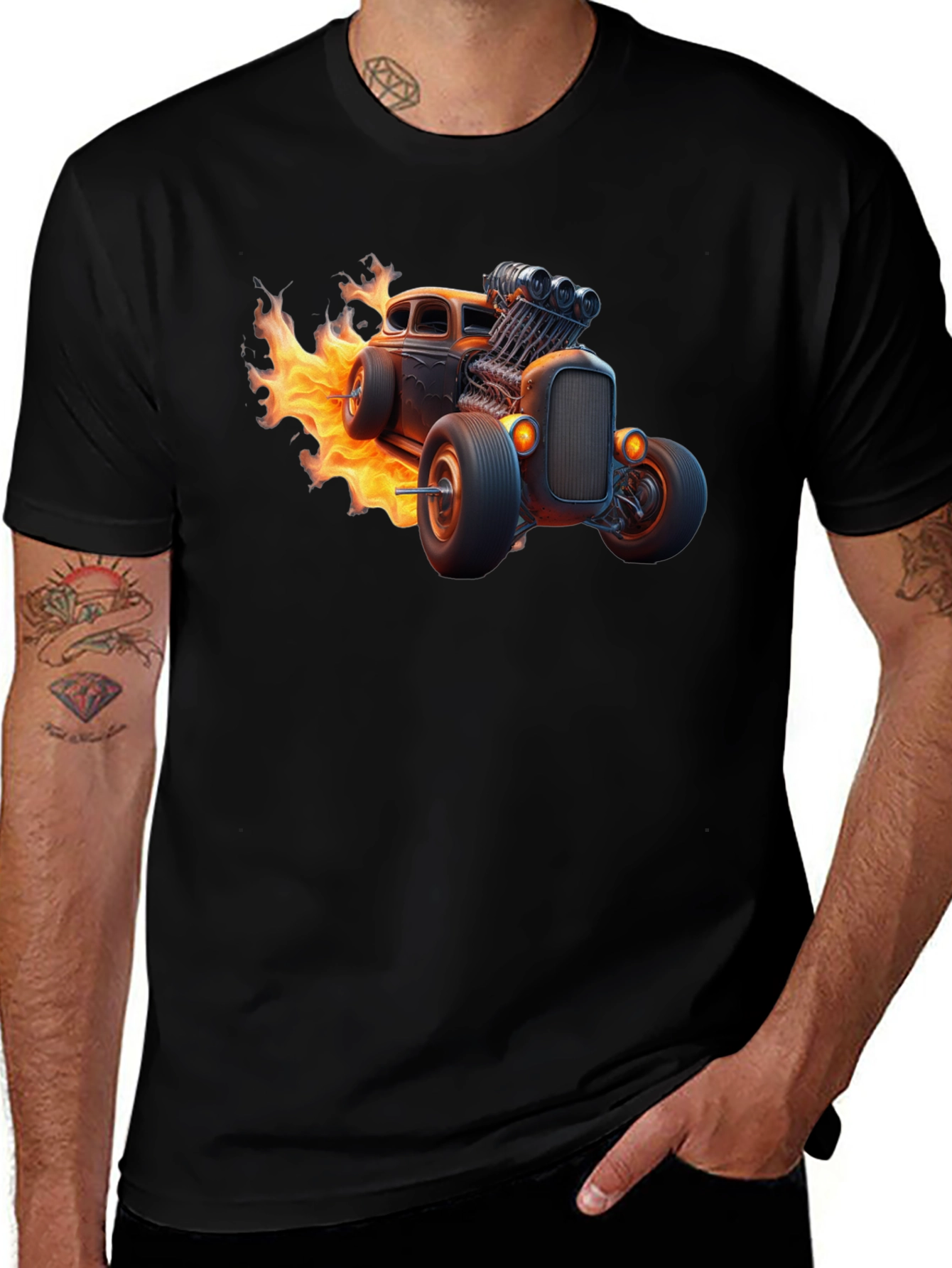 Flame Hot Rod Graphic T-Shirt