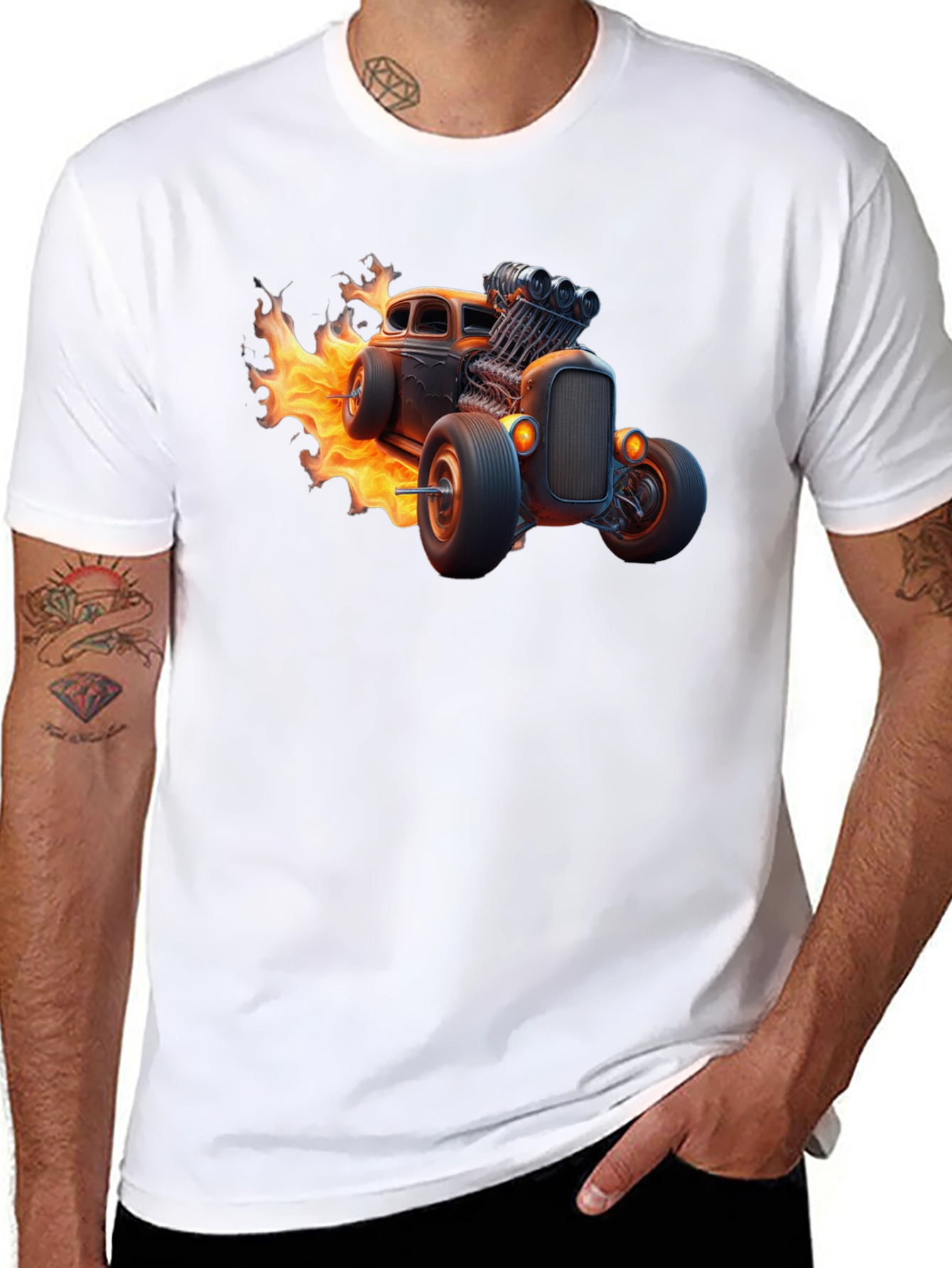 Flame Hot Rod Graphic T-Shirt