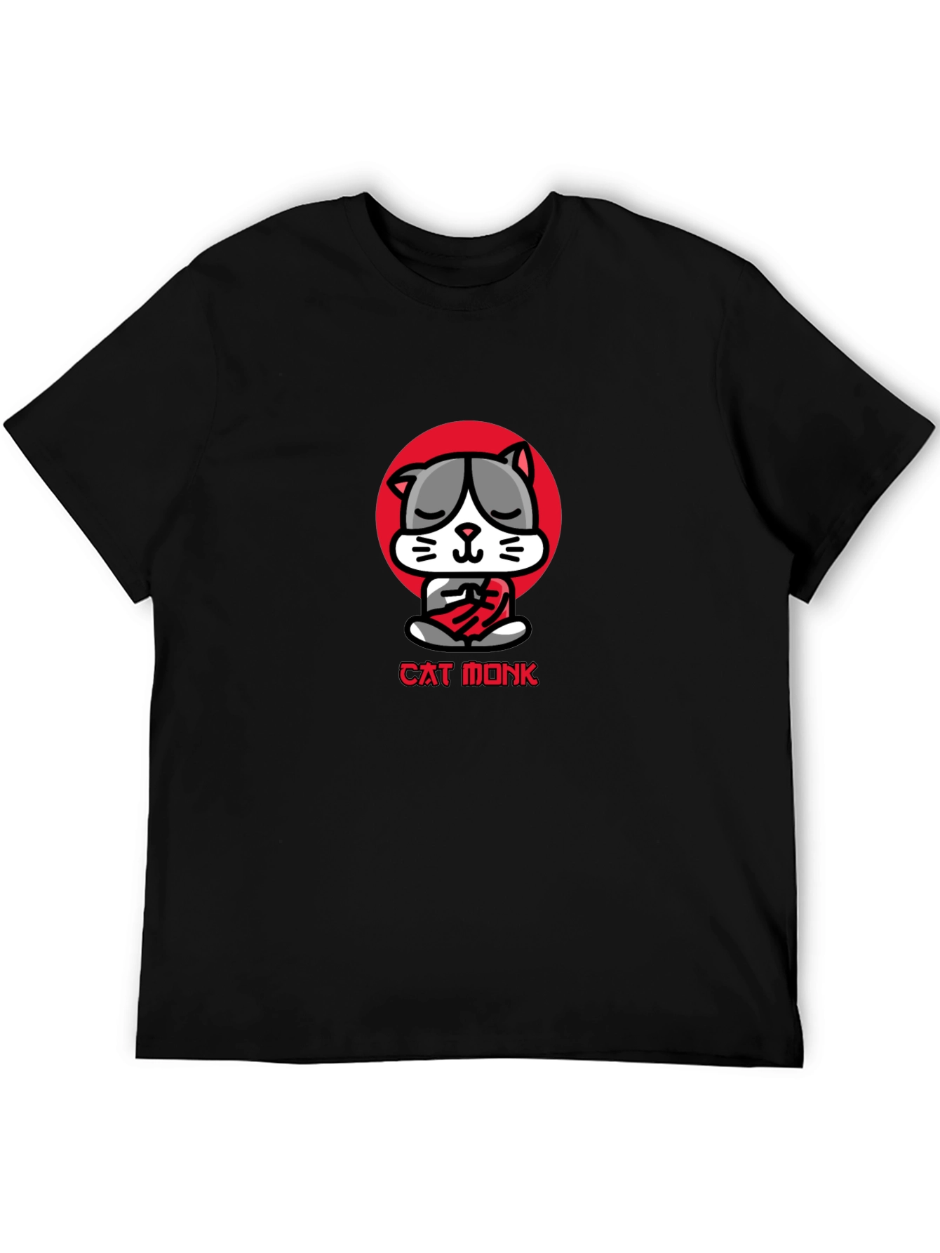 Cat Monk Graphic Tee - Meditating Cat T-Shirt