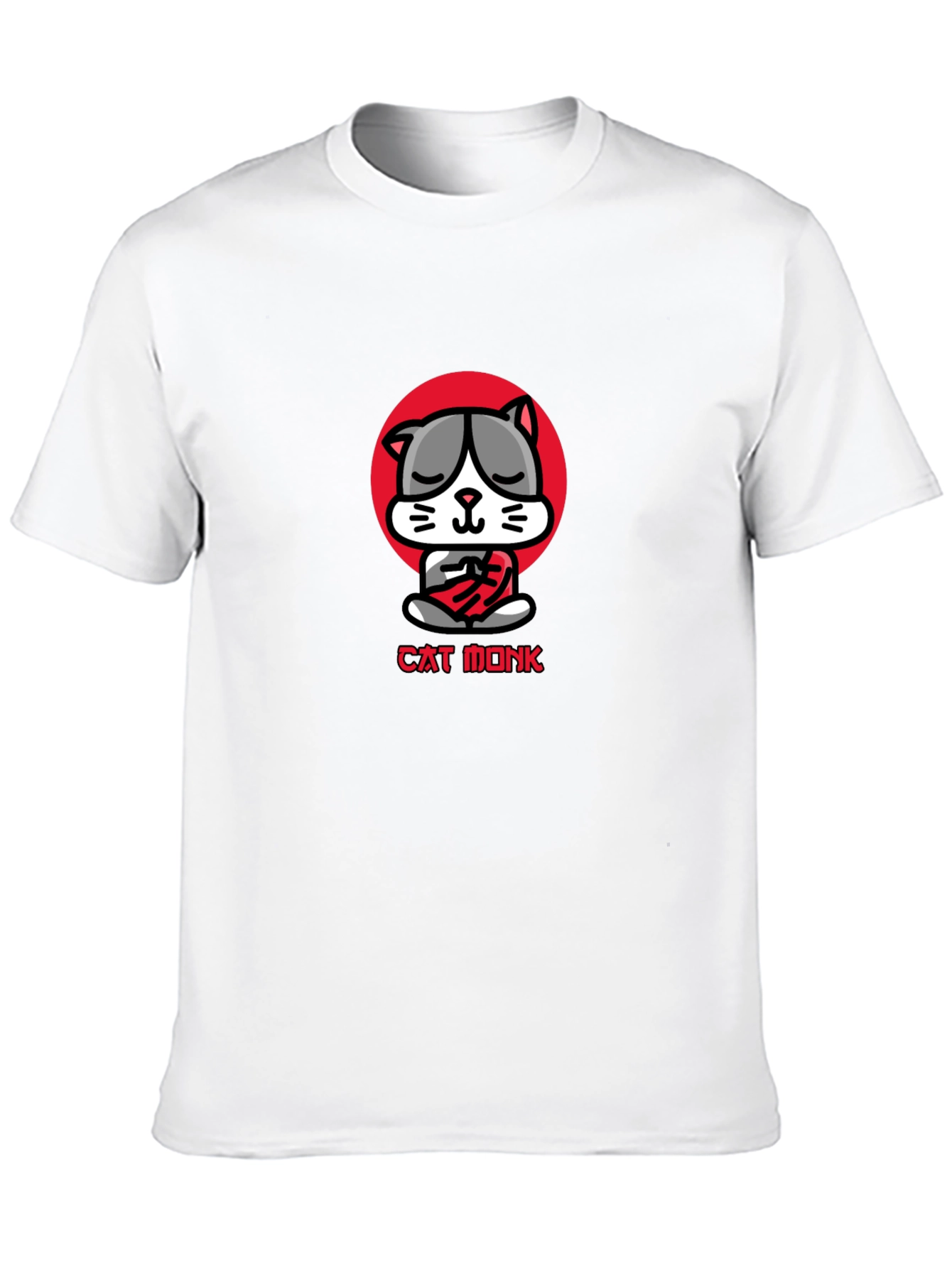 Cat Monk Graphic Tee - Meditating Cat T-Shirt