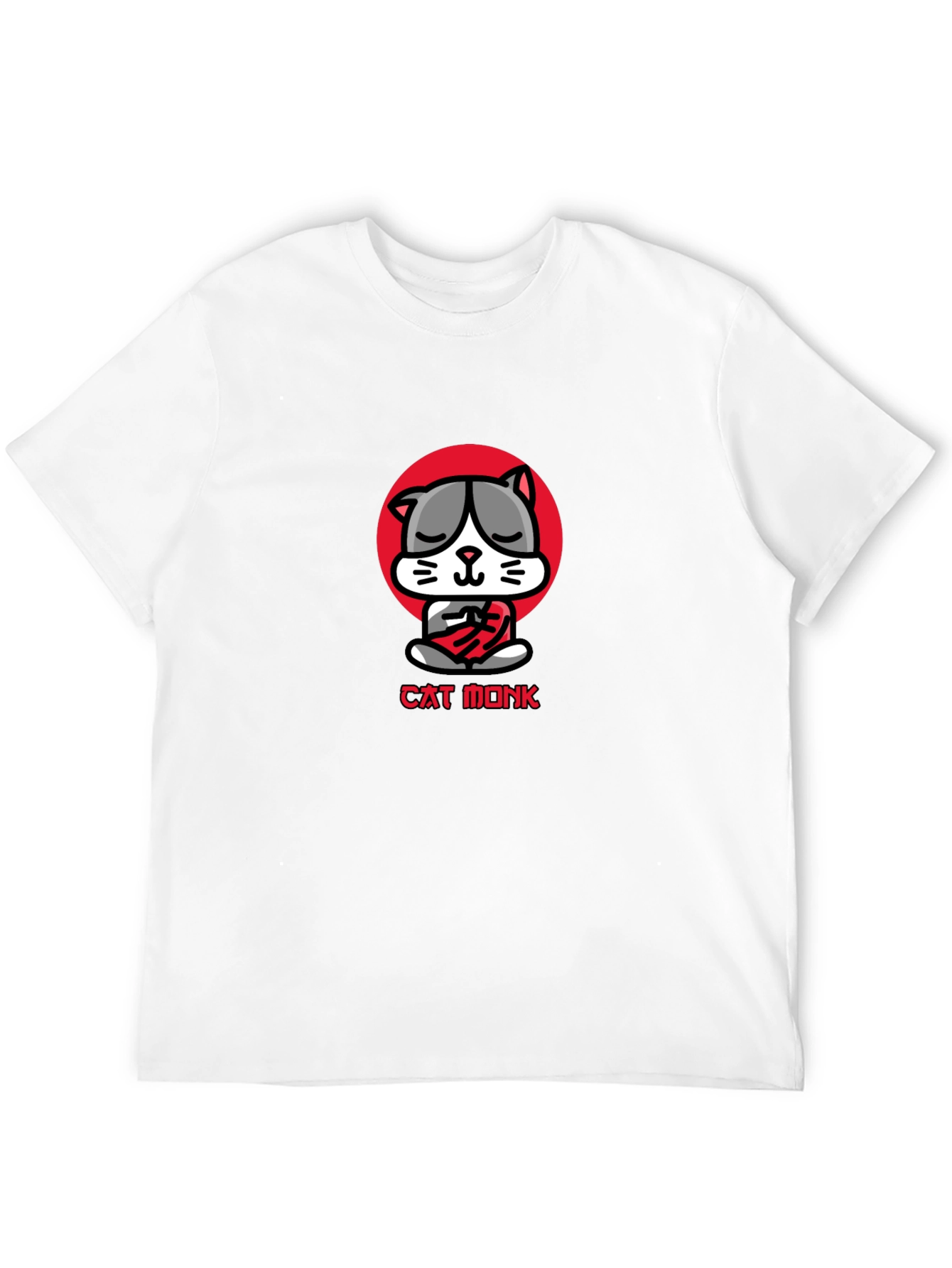 Cat Monk Graphic Tee - Meditating Cat T-Shirt