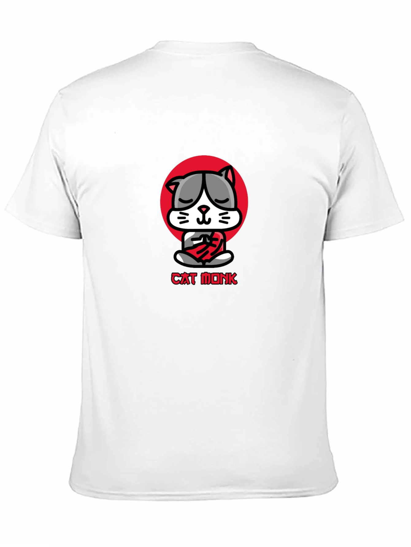 Cat Monk Graphic Tee - Meditating Cat T-Shirt