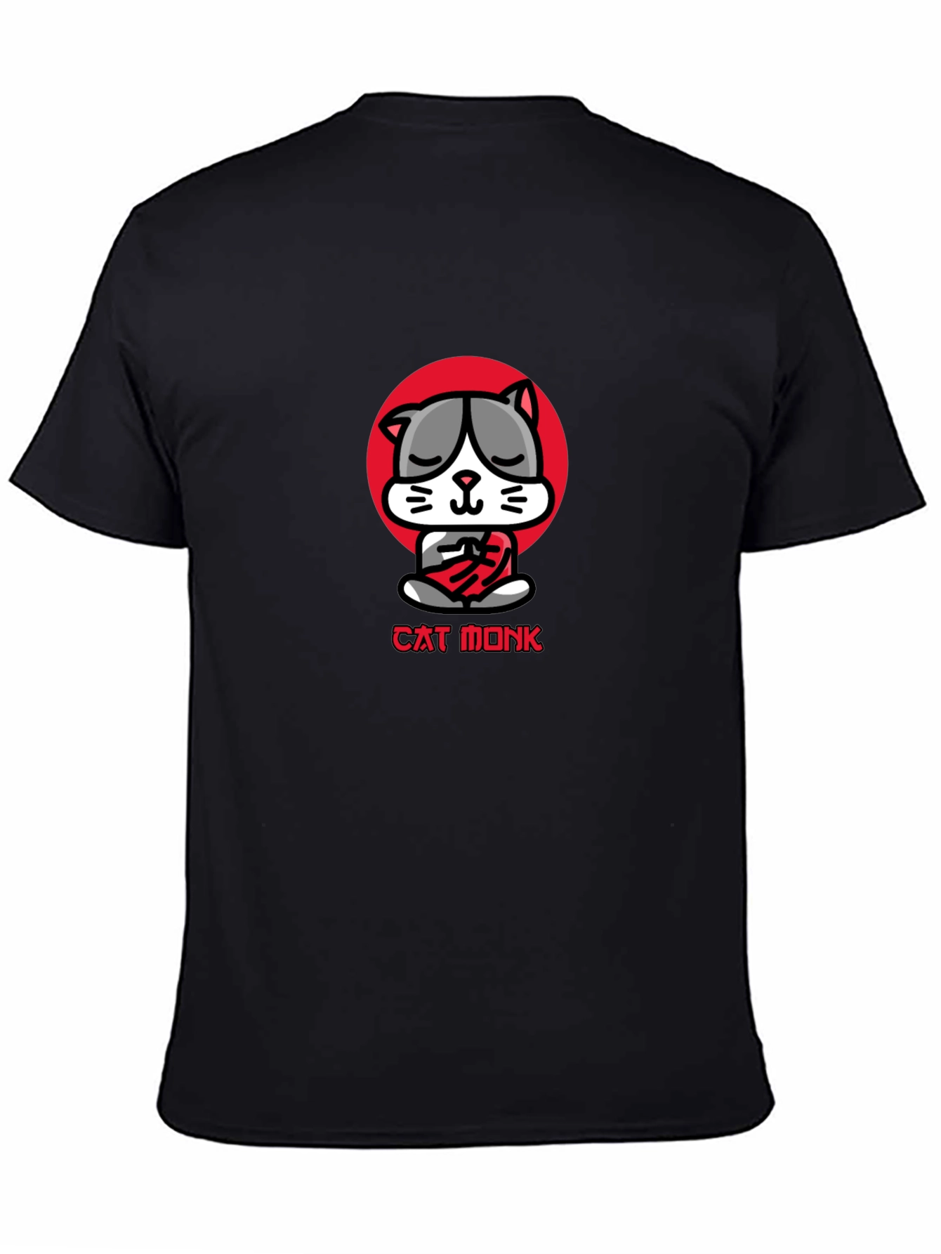Cat Monk Graphic Tee - Meditating Cat T-Shirt