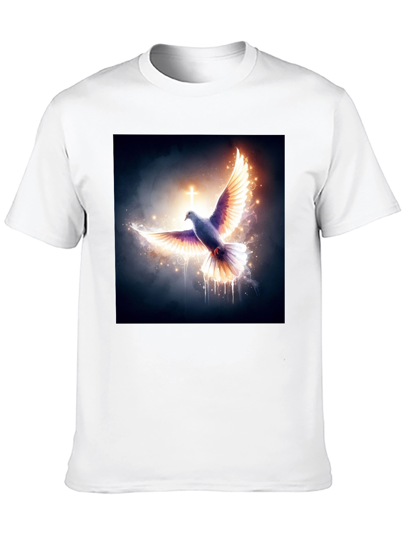 Dove & Cross Graphic Black T-Shirt