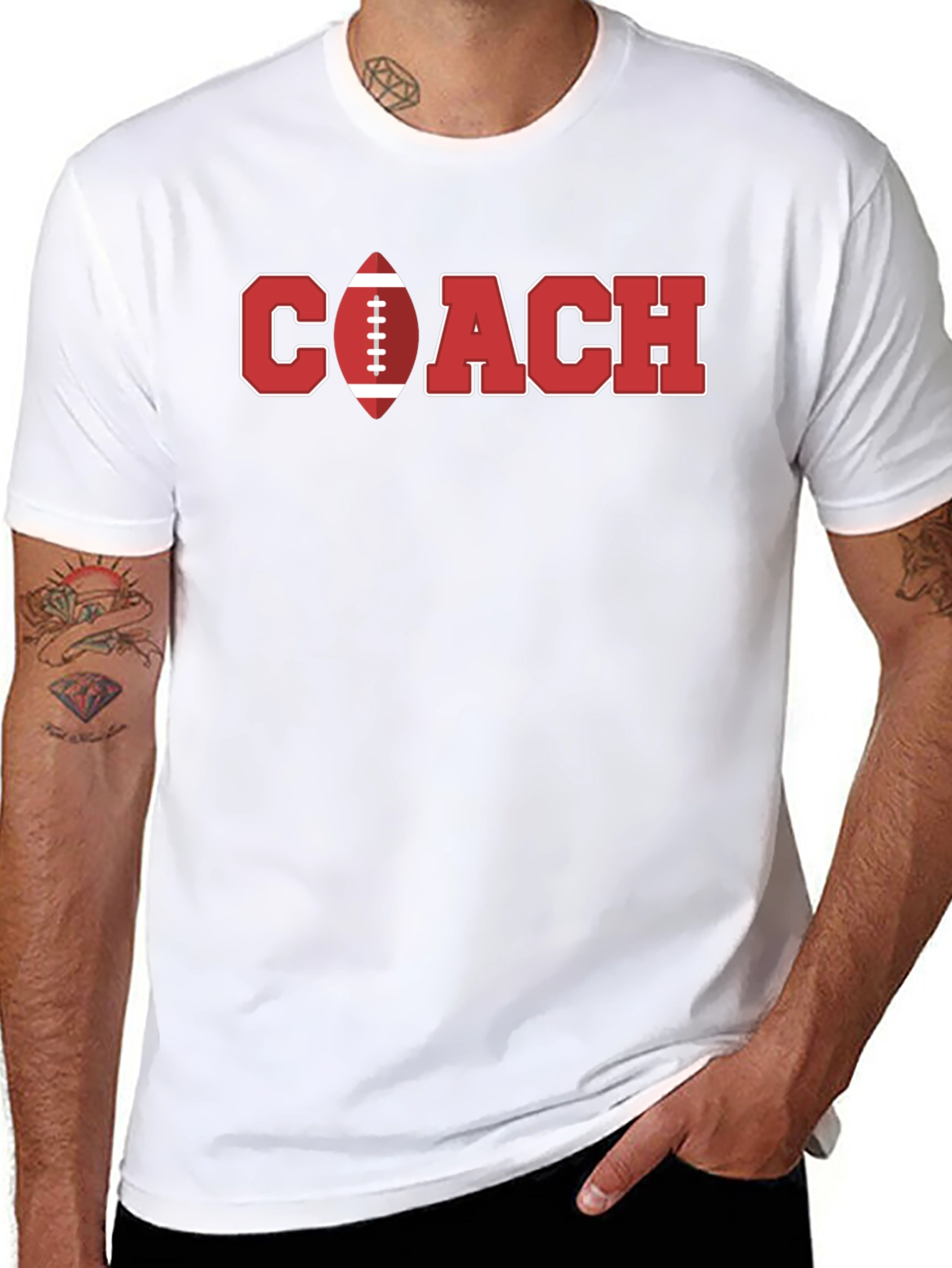 Football Coach Graphic T-Shirt - Black