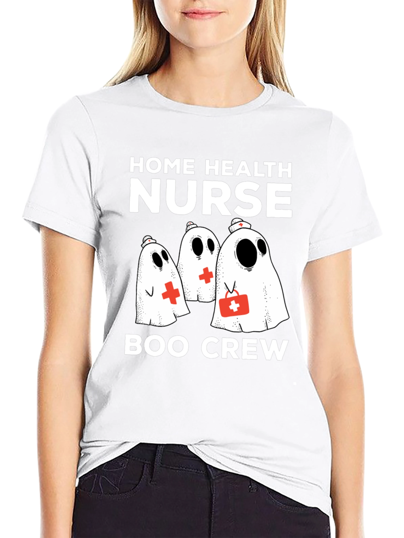 Home Health Nurse Boo Crew T-Shirt
