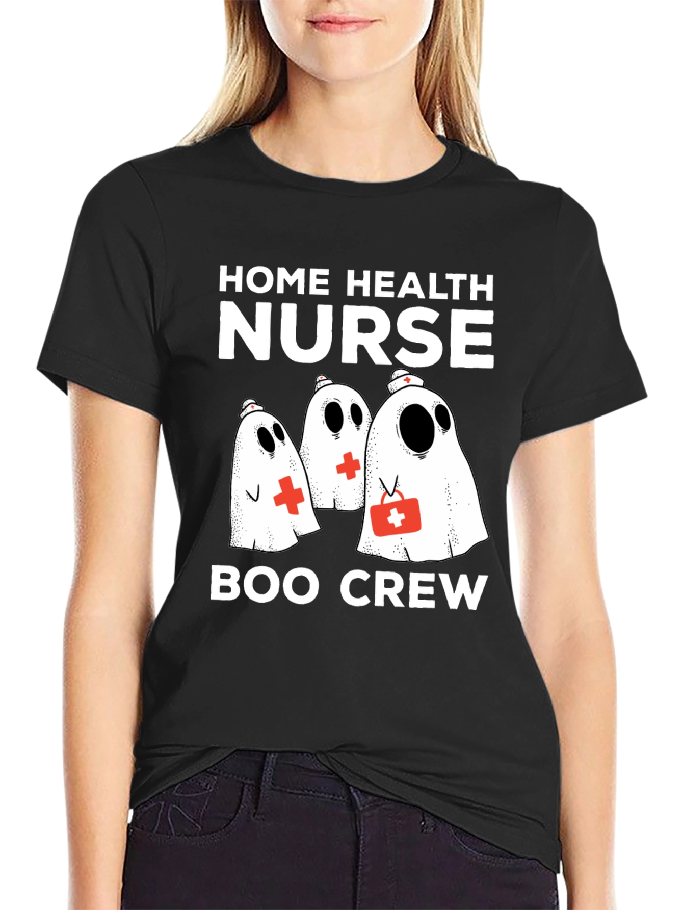 Home Health Nurse Boo Crew T-Shirt