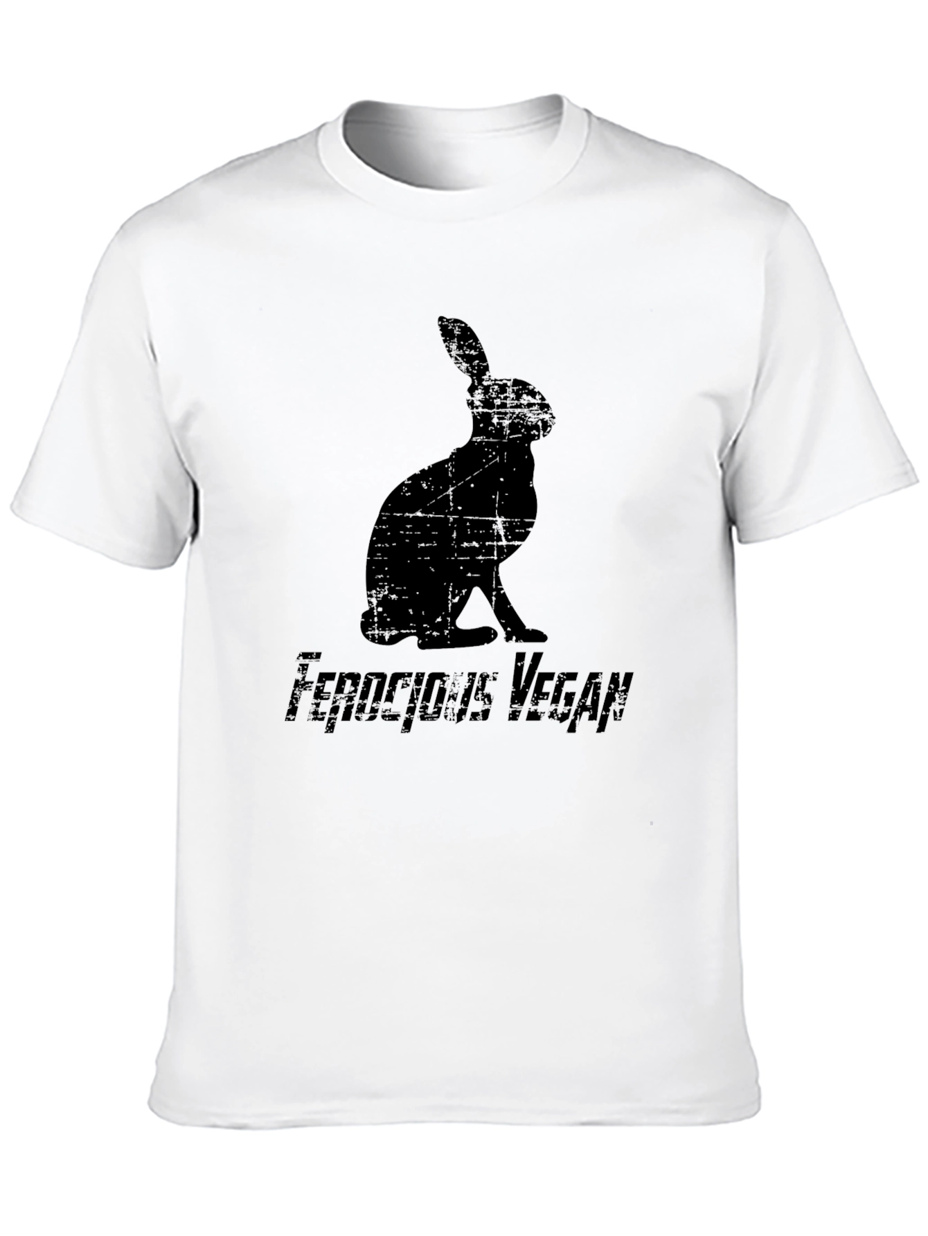 Ferocious Vegan Rabbit T-Shirt - Black