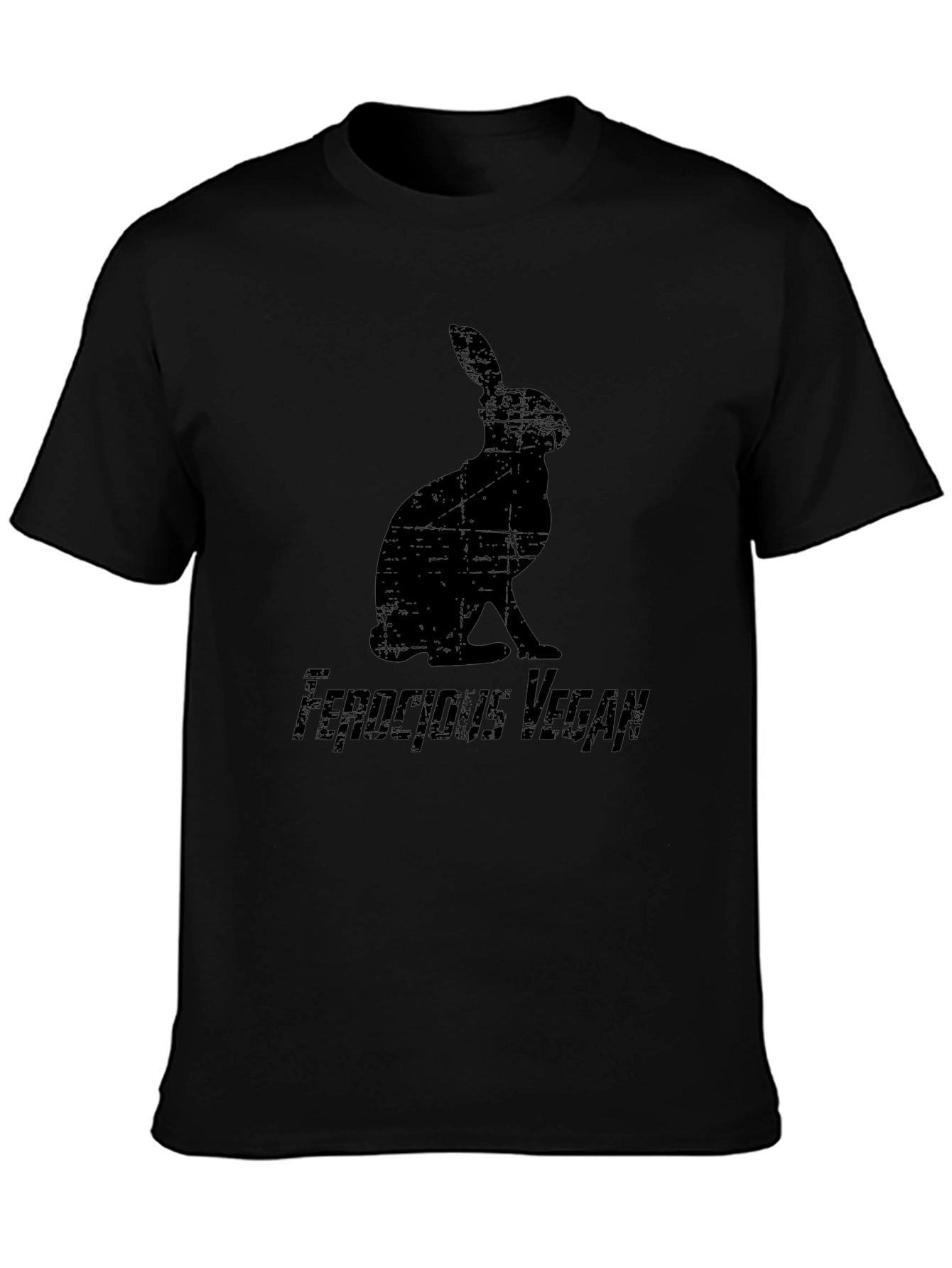 Ferocious Vegan Rabbit T-Shirt - Black