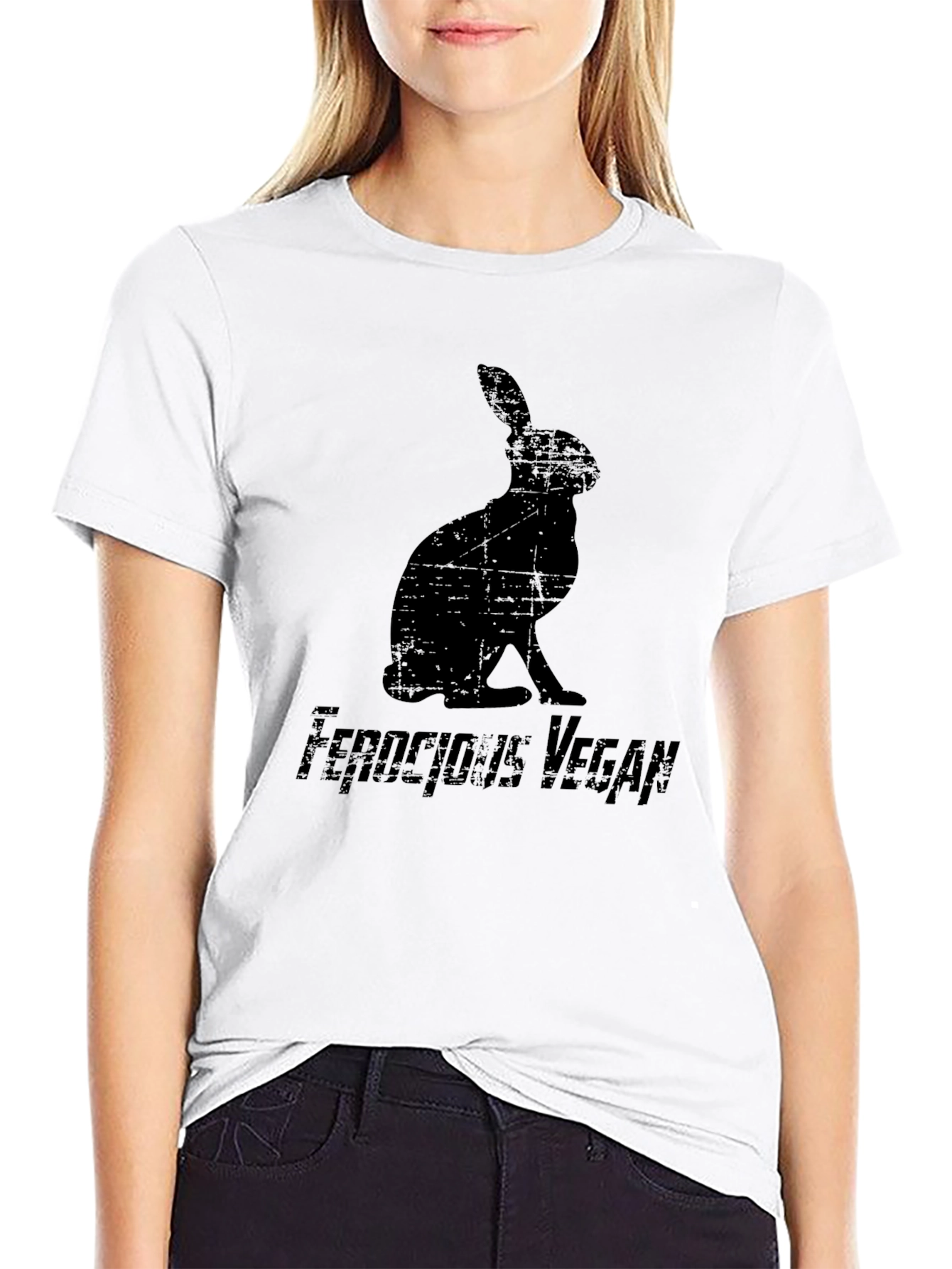 Ferocious Vegan Rabbit T-Shirt - Black