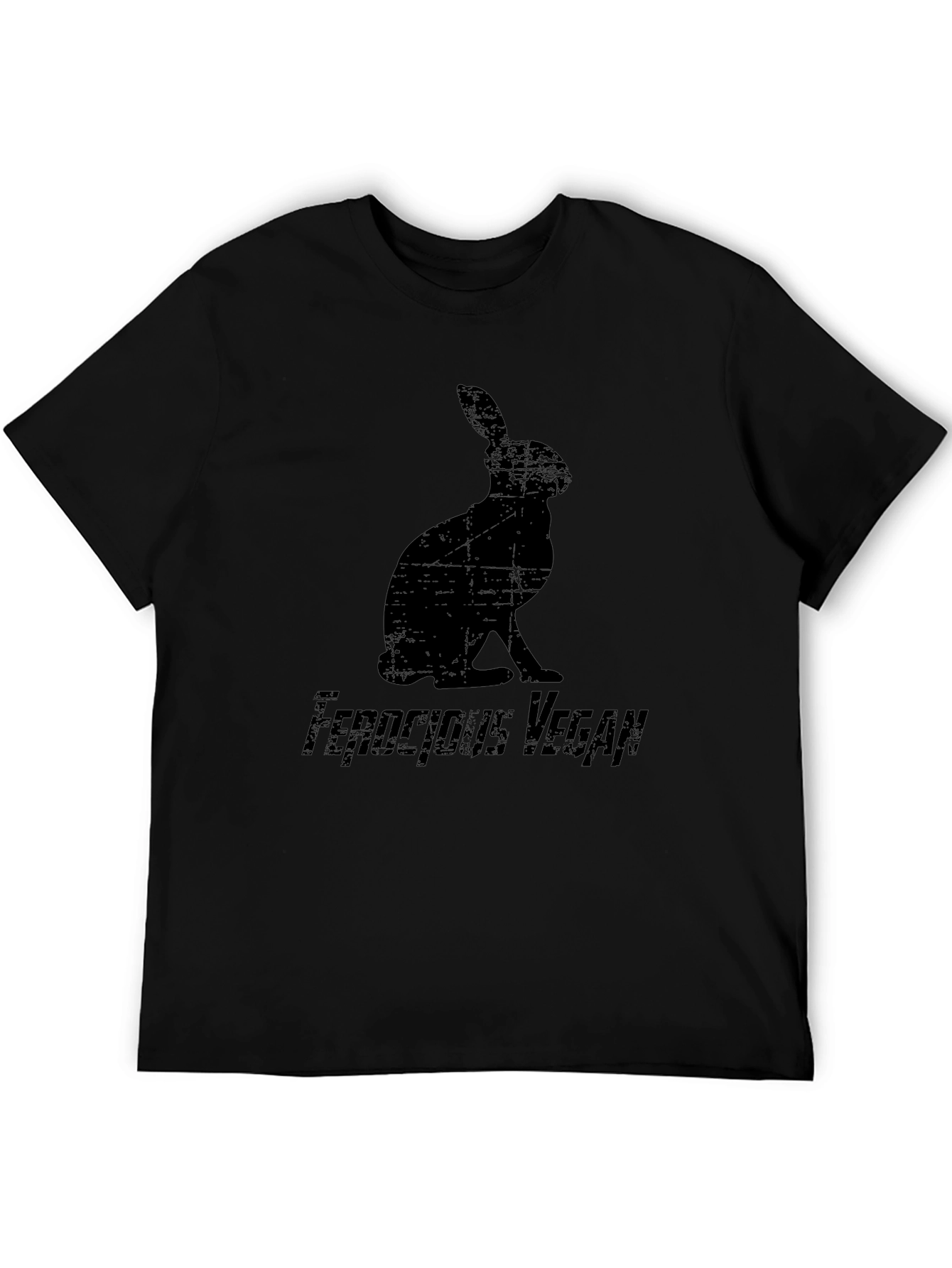 Ferocious Vegan Rabbit T-Shirt - Black