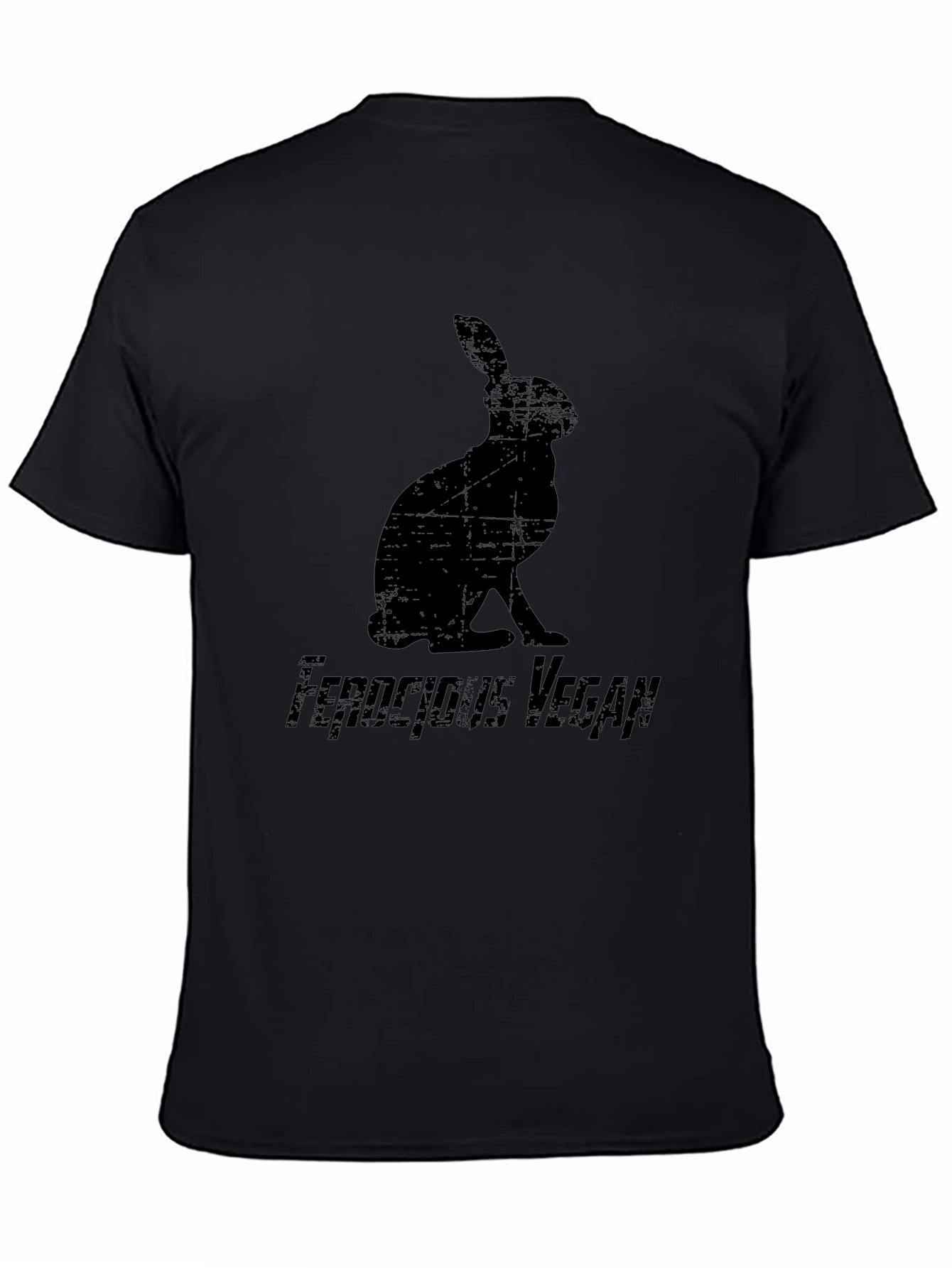 Ferocious Vegan Rabbit T-Shirt - Black