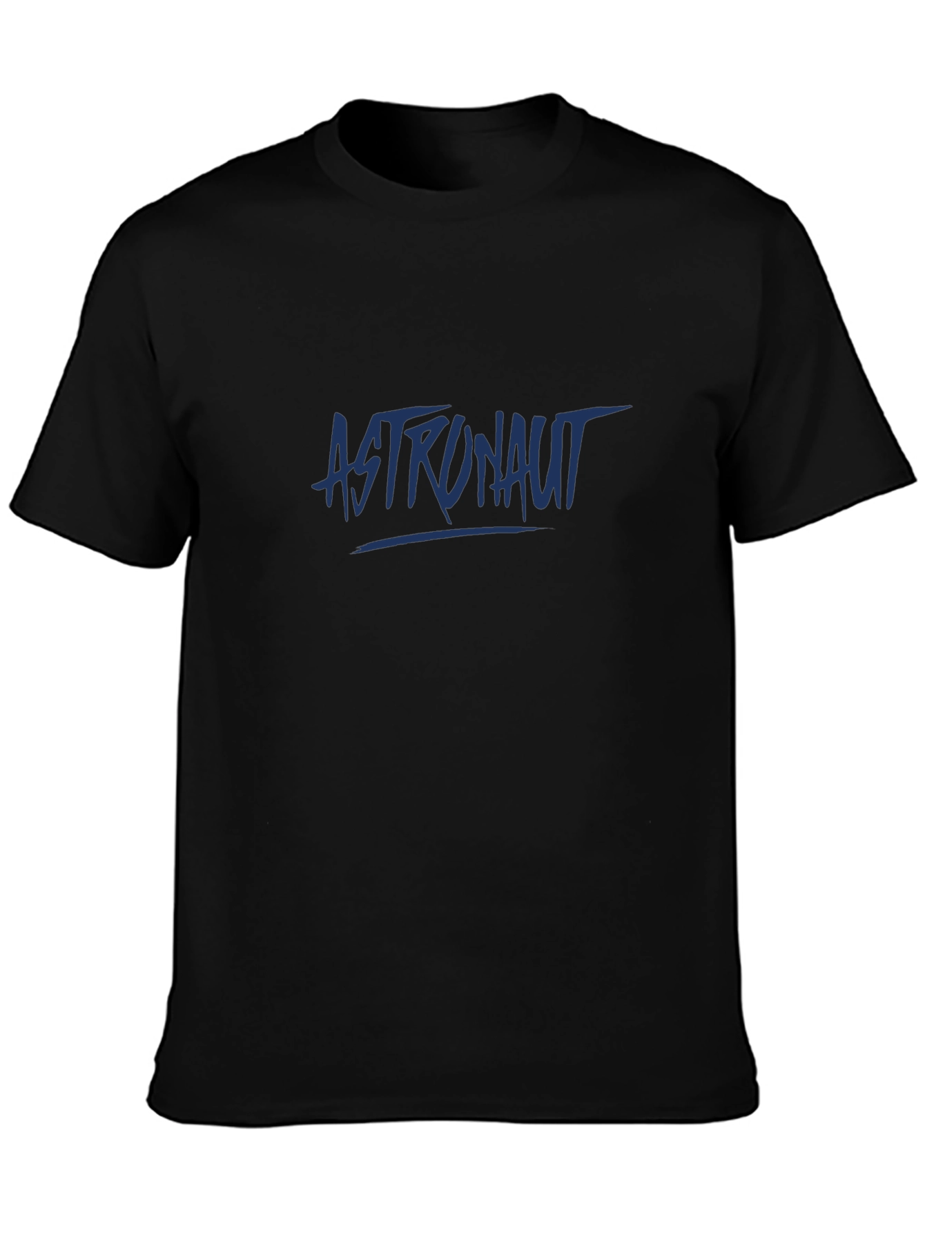 Astronaut Graphic Print Black T-Shirt