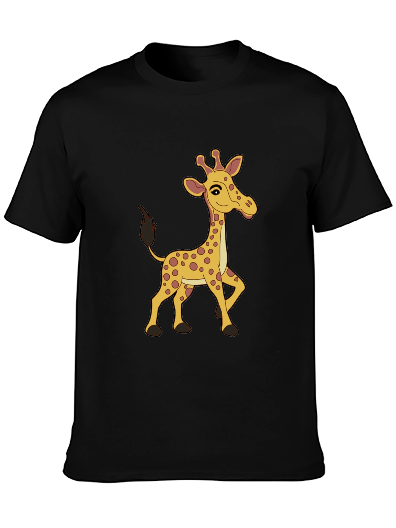 Cartoon Giraffe Graphic Tee - Fun Novelty Shirt