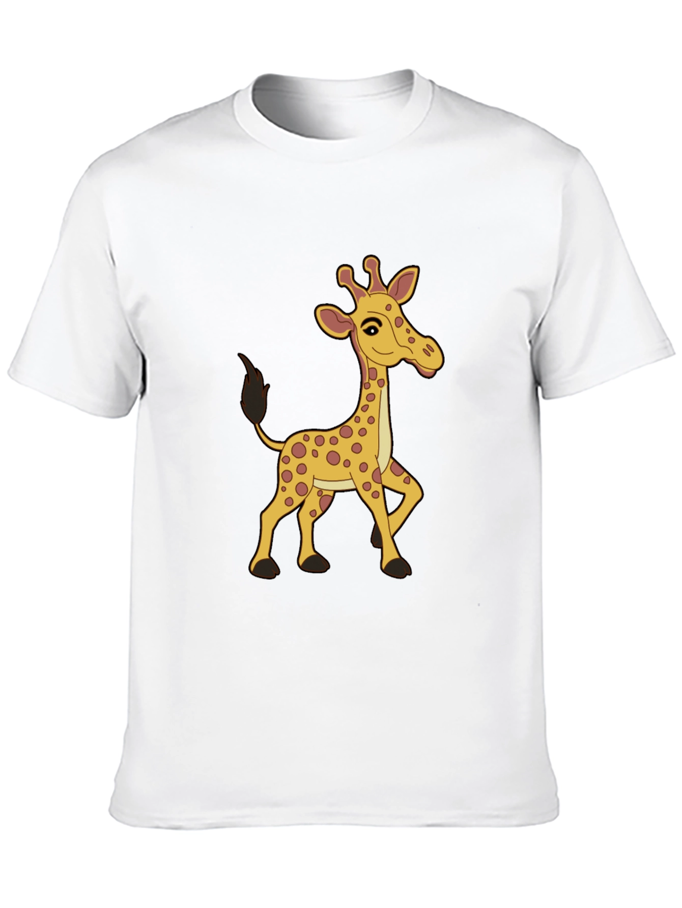 Cartoon Giraffe Graphic Tee - Fun Novelty Shirt