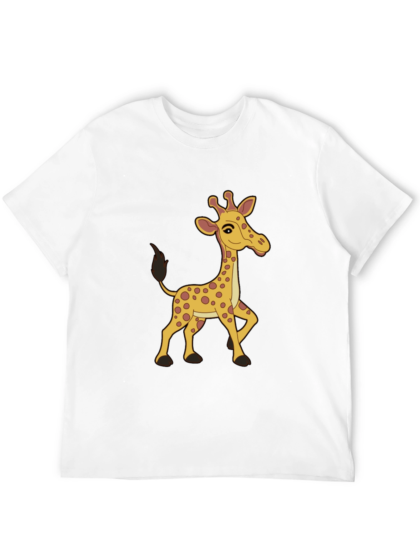 Cartoon Giraffe Graphic Tee - Fun Novelty Shirt