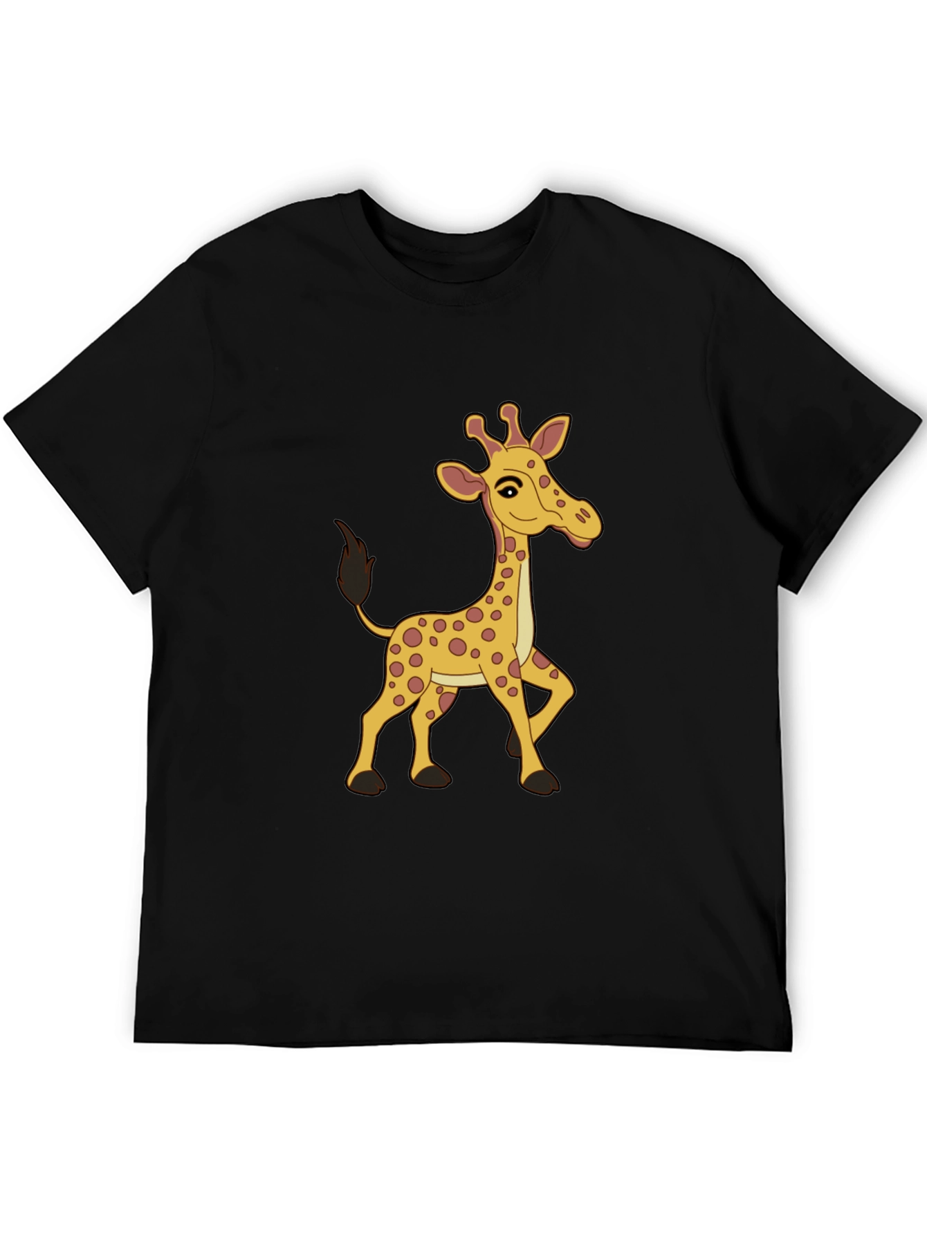 Cartoon Giraffe Graphic Tee - Fun Novelty Shirt
