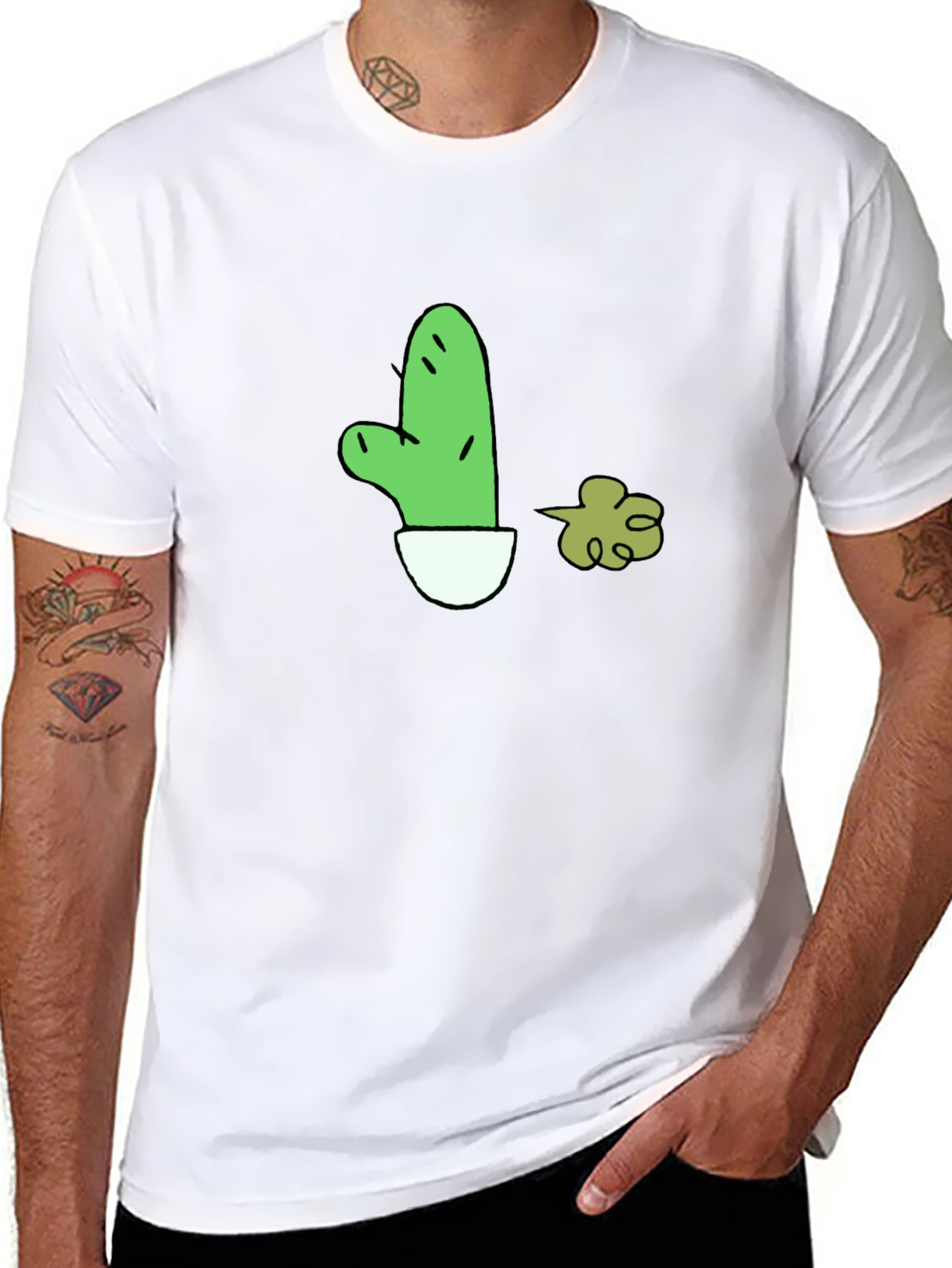 Cactus Fart Black T-Shirt - Funny Graphic Tee