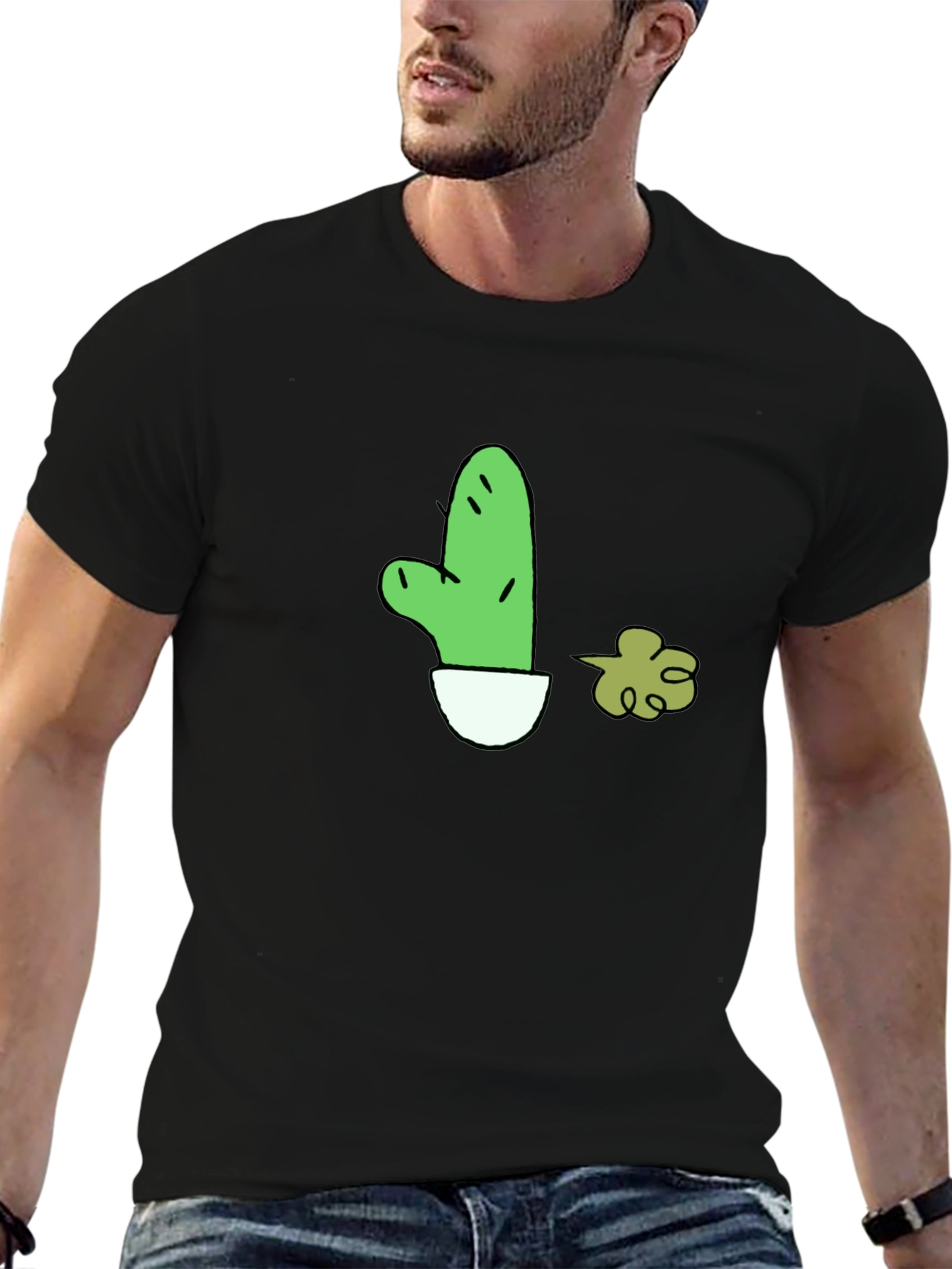 Cactus Fart Black T-Shirt - Funny Graphic Tee