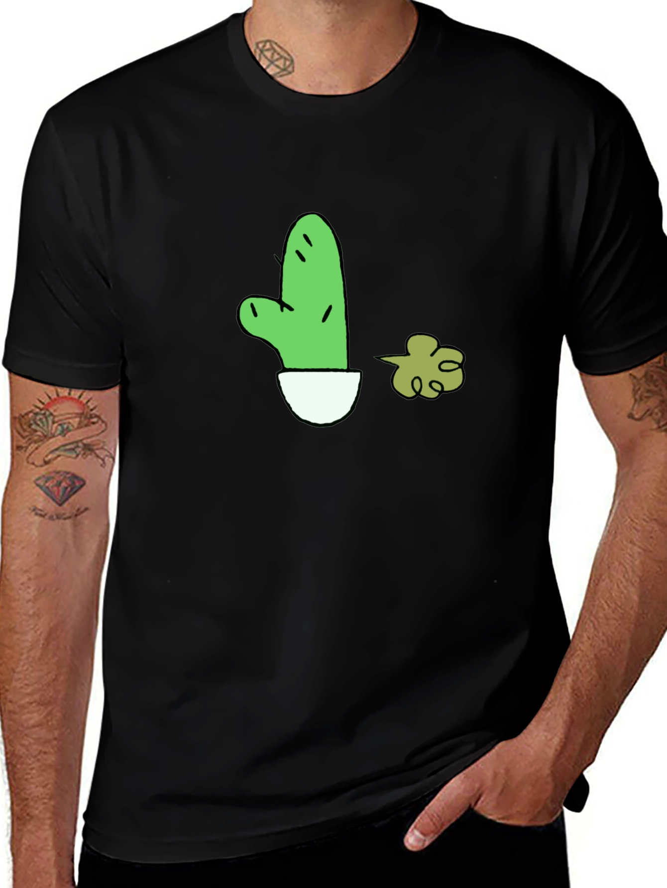 Cactus Fart Black T-Shirt - Funny Graphic Tee