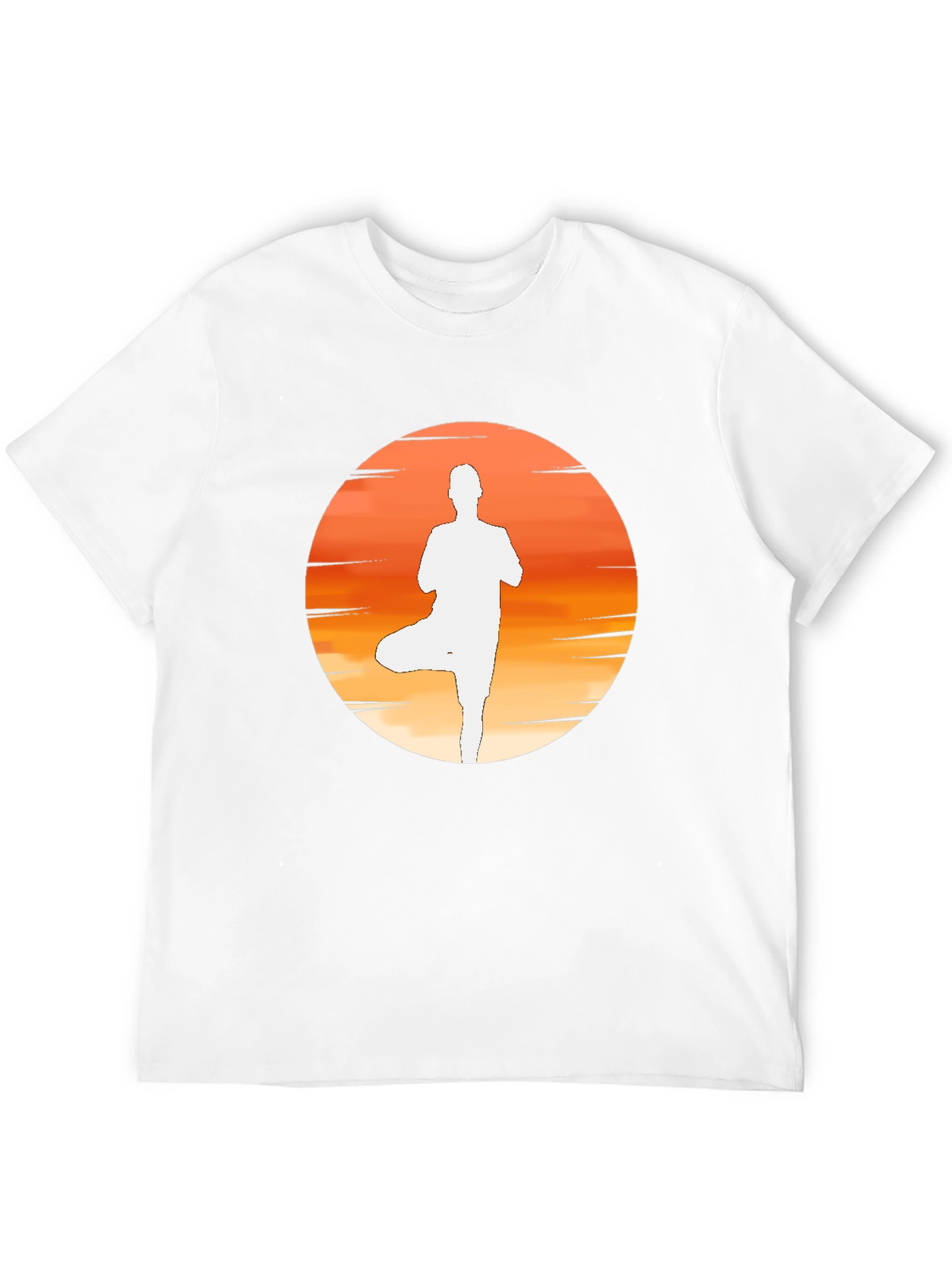 Yoga Sunset Silhouette Tee - Black Cotton Blend