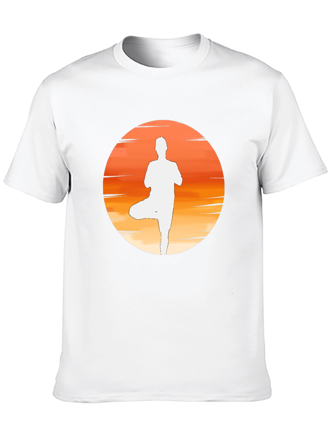 Yoga Sunset Silhouette Tee - Black Cotton Blend