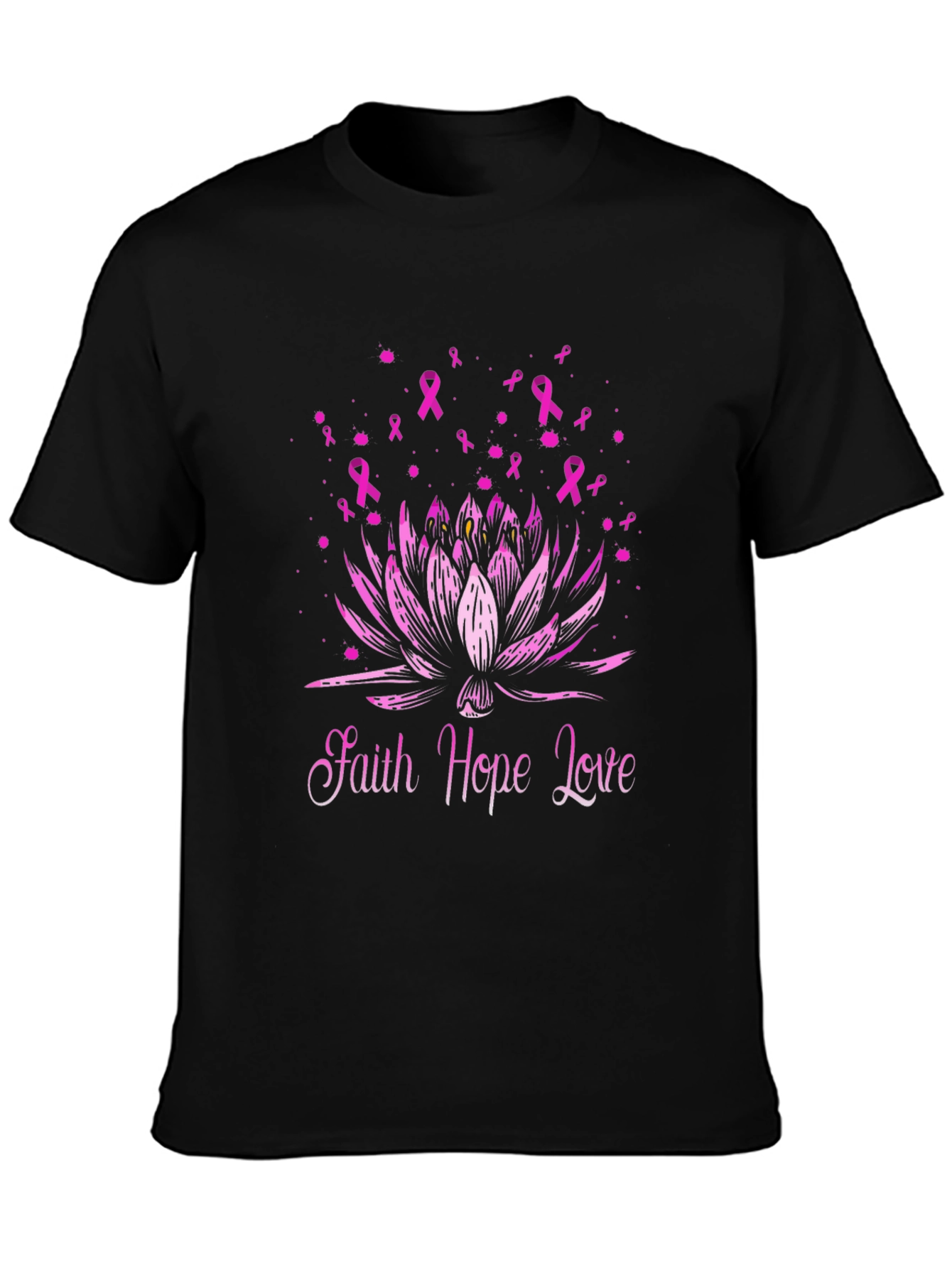 Faith Hope Love Breast Cancer Awareness T-Shirt