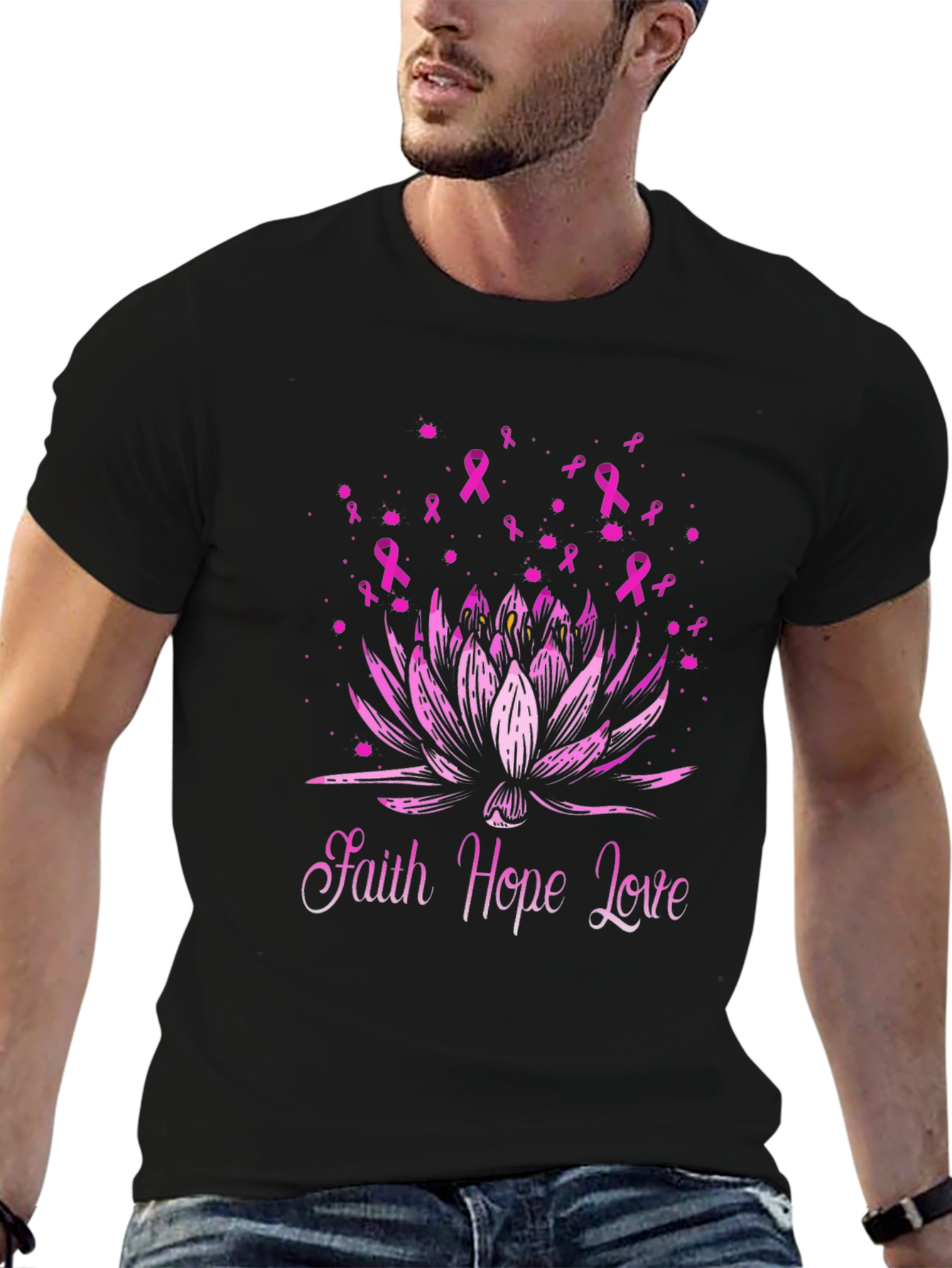 Faith Hope Love Breast Cancer Awareness T-Shirt