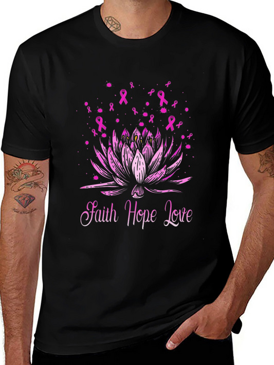 Faith Hope Love Breast Cancer Awareness T-Shirt