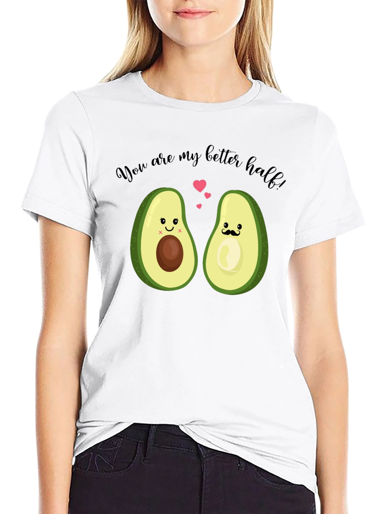 Avocado Better Half Graphic Tee - Cute Couple Shirt