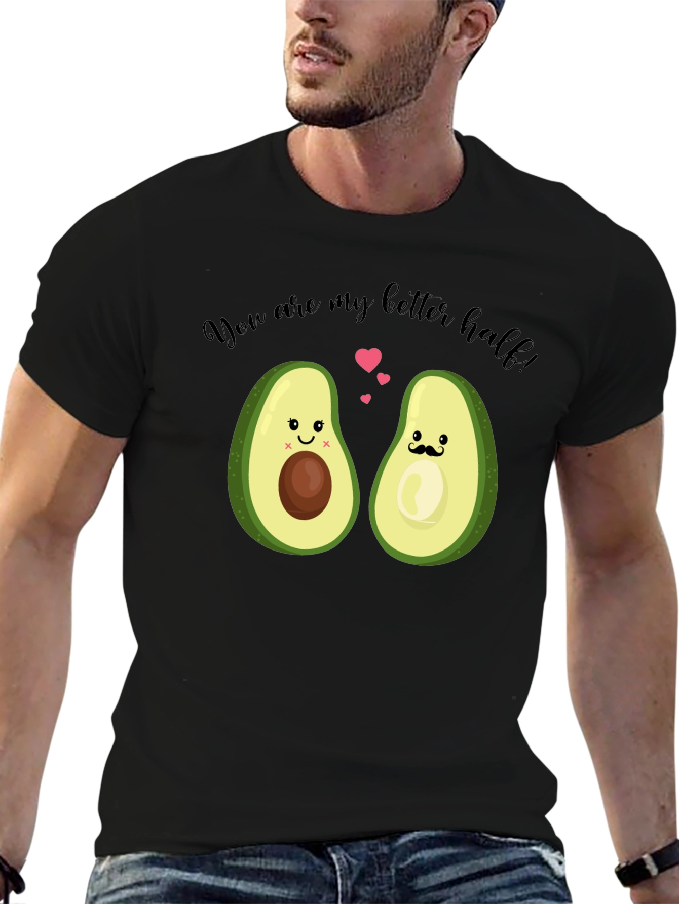 Avocado Better Half Graphic Tee - Cute Couple Shirt