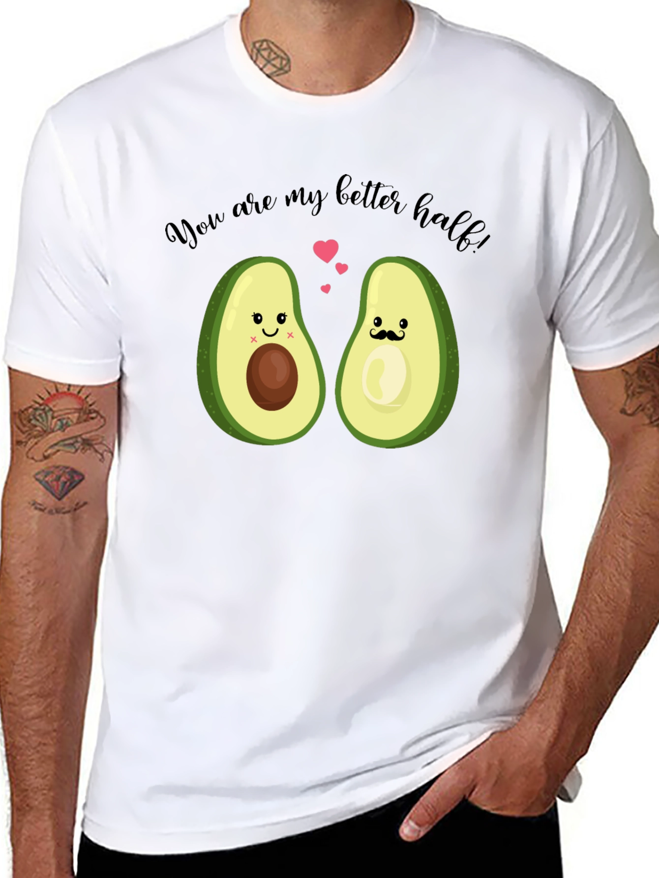 Avocado Better Half Graphic Tee - Cute Couple Shirt