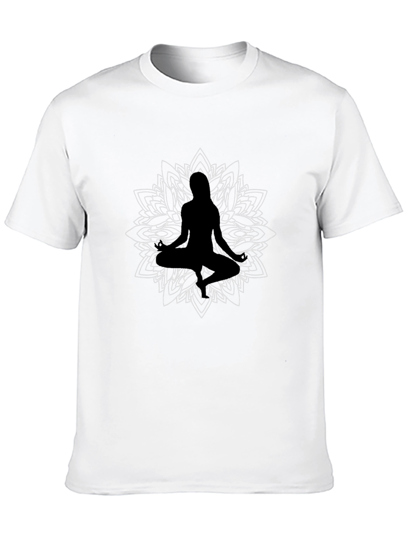 Meditative Mandala Graphic Tee - Black