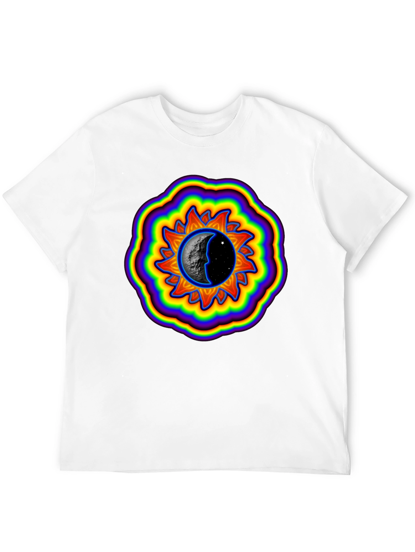Sun and Moon Graphic Black T-Shirt