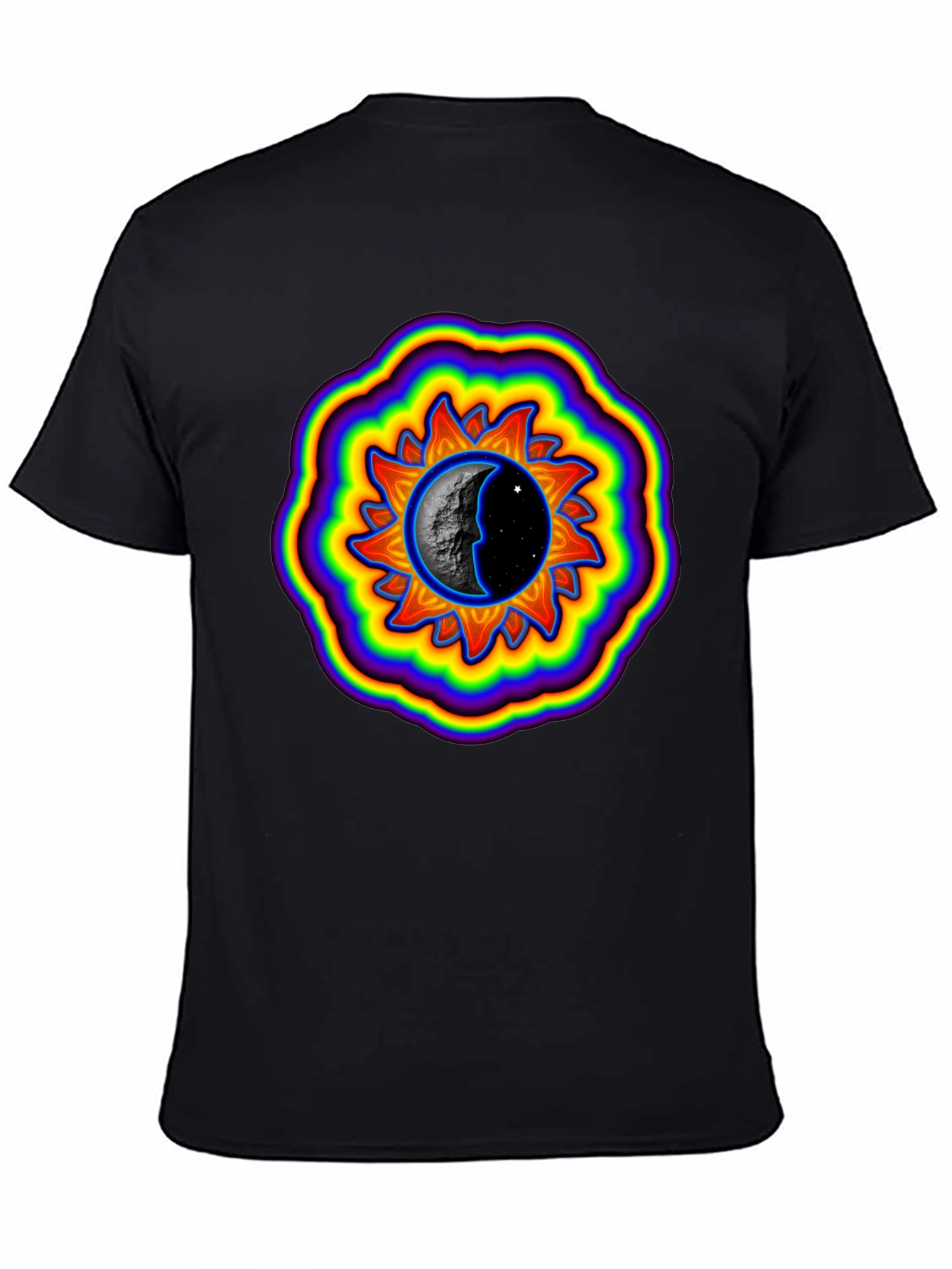 Sun and Moon Graphic Black T-Shirt