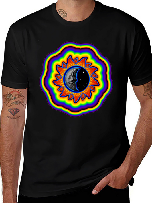 Sun and Moon Graphic Black T-Shirt