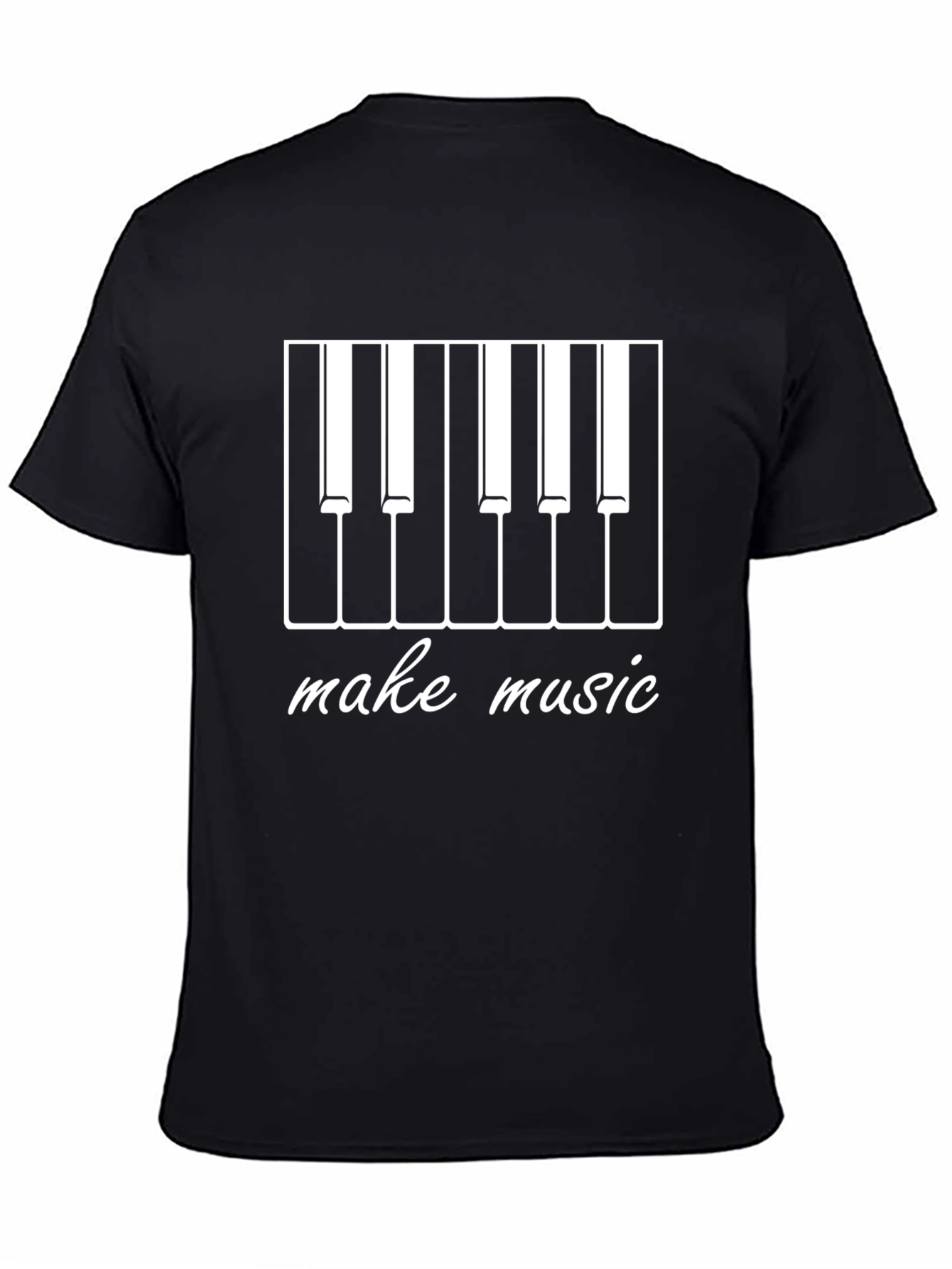 Make Music Piano Keys Graphic Tee - Black Cotton