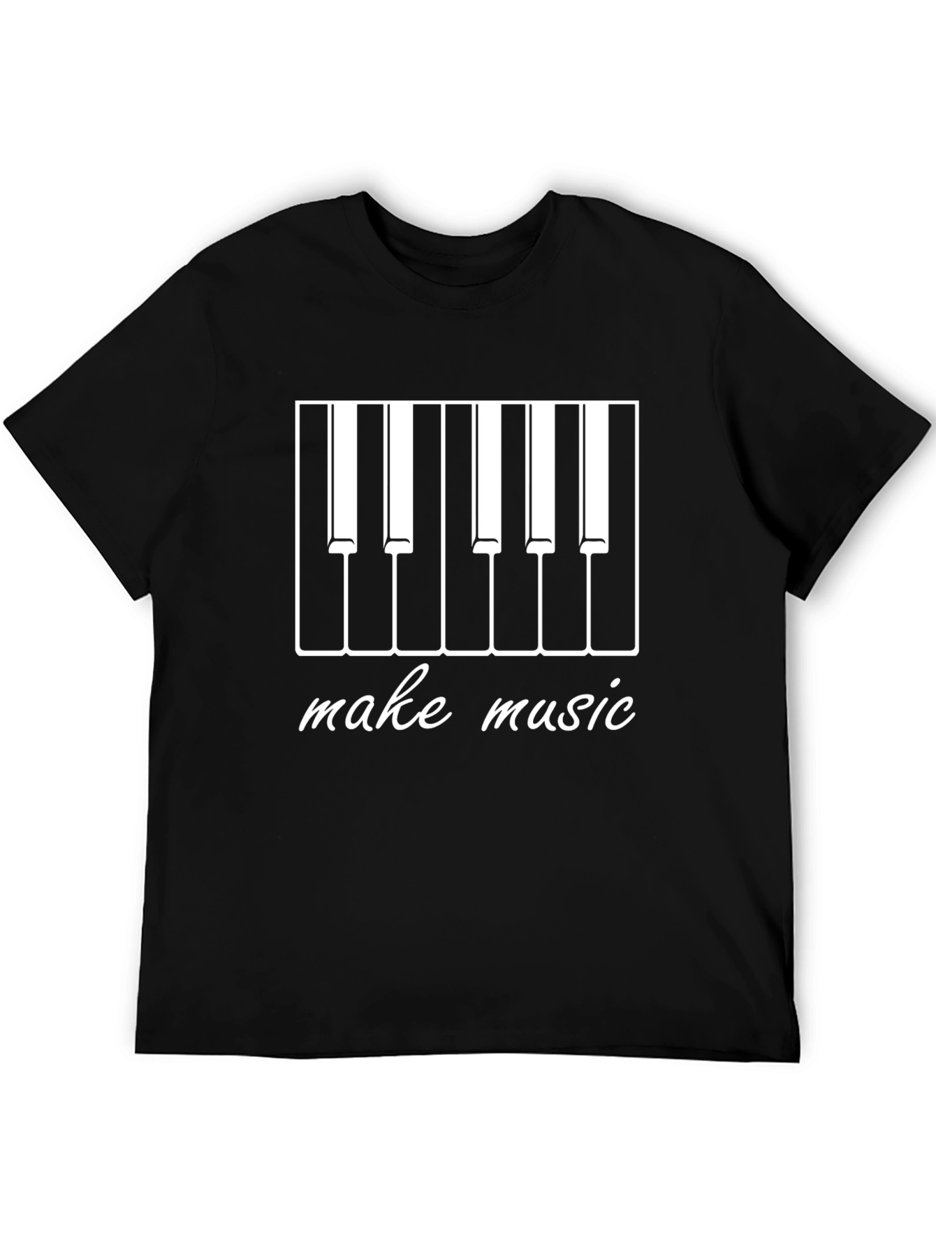 Make Music Piano Keys Graphic Tee - Black Cotton