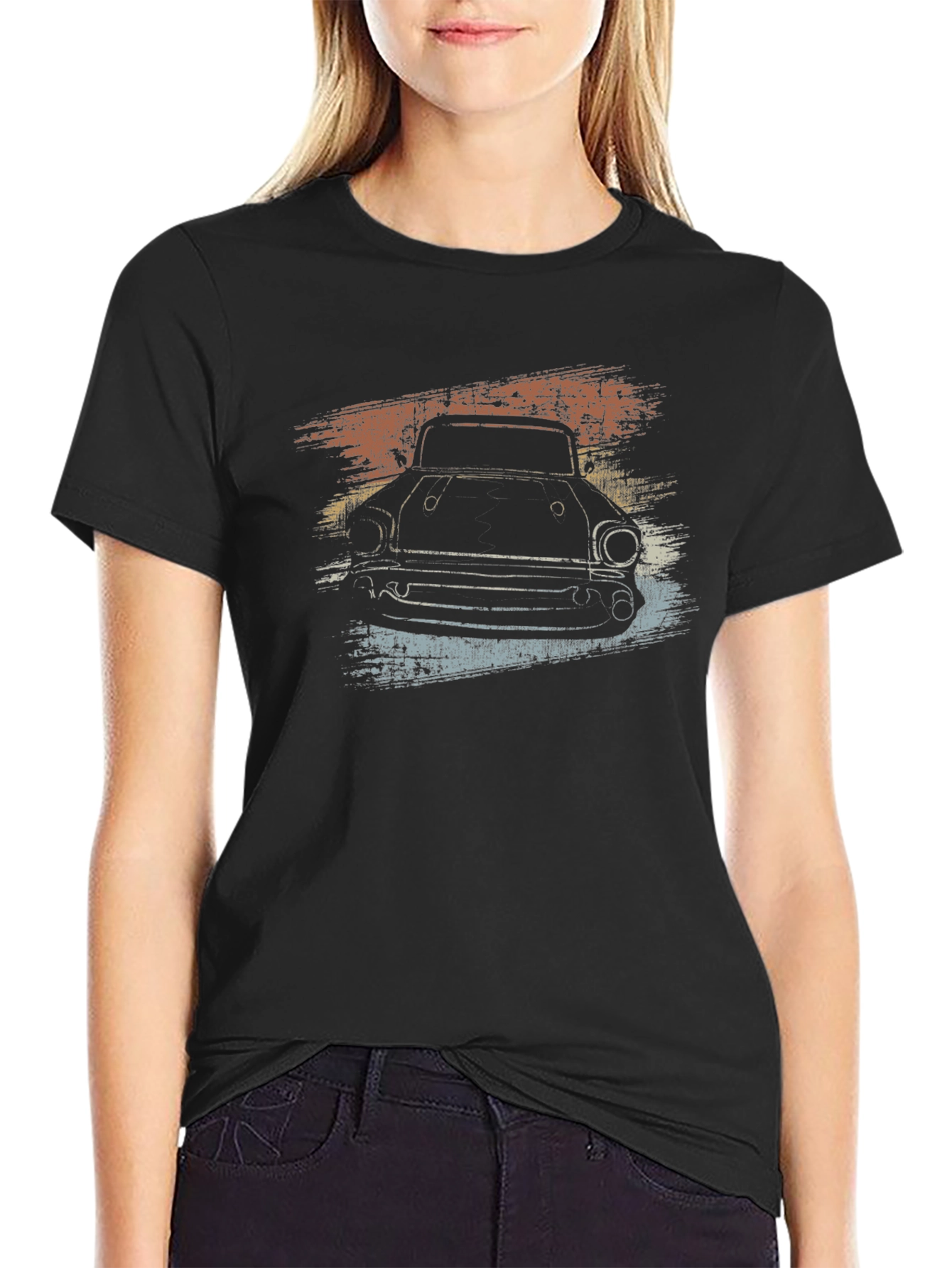 Retro Car Graphic Black T-Shirt