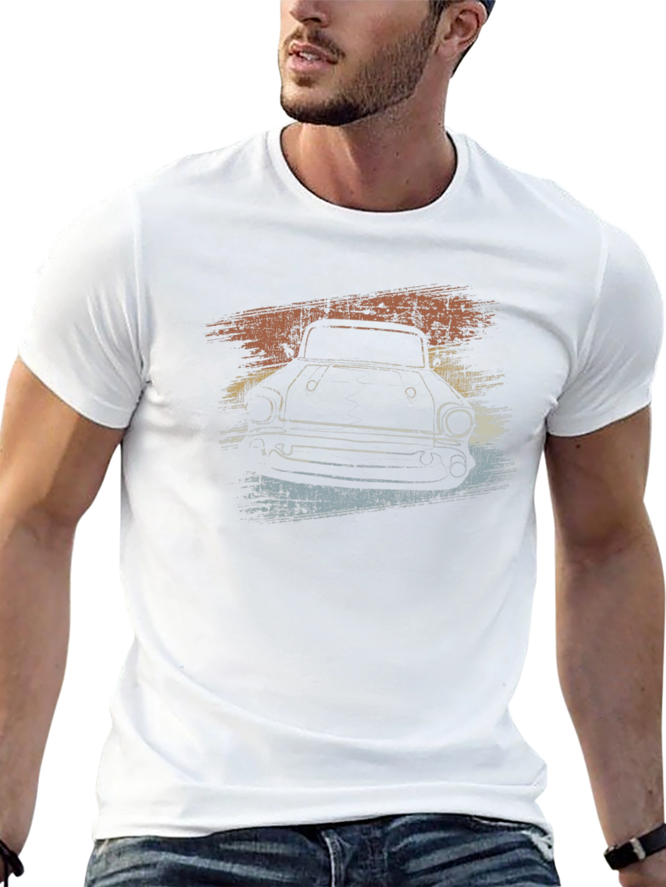 Retro Car Graphic Black T-Shirt