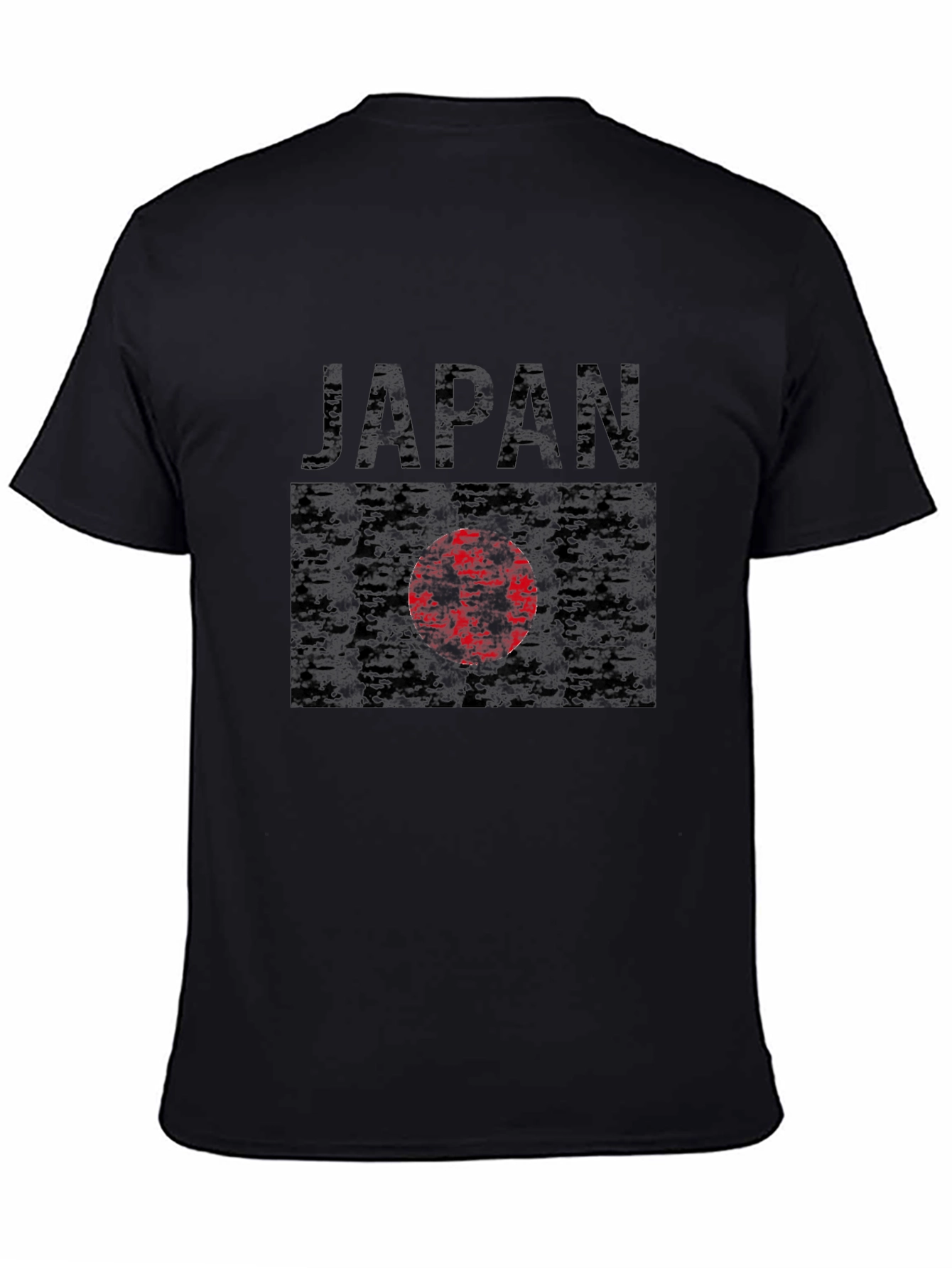 Japan Flag Graphic T-Shirt - Black Crew Neck Tee