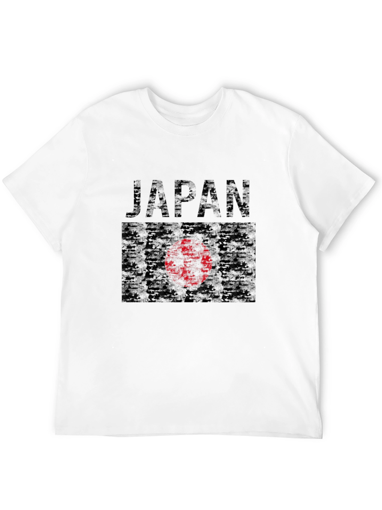 Japan Flag Graphic T-Shirt - Black Crew Neck Tee