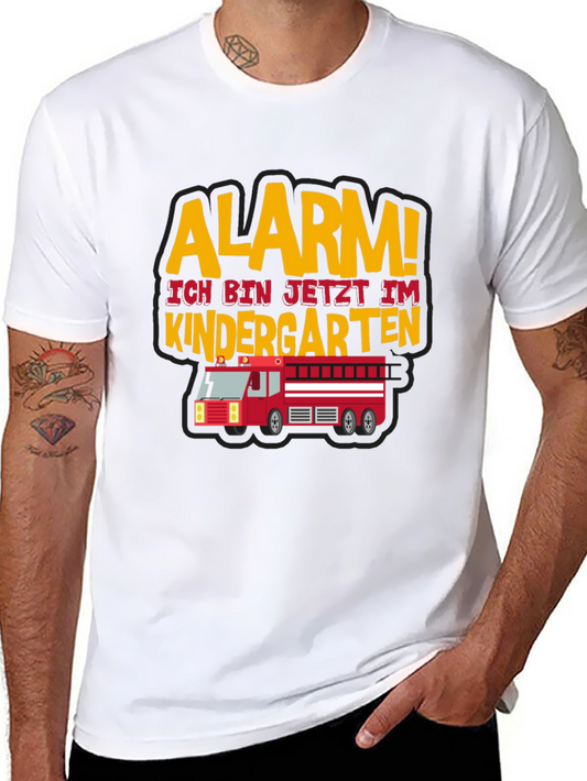 Alarm! Kindergarten Firetruck T-Shirt - Black