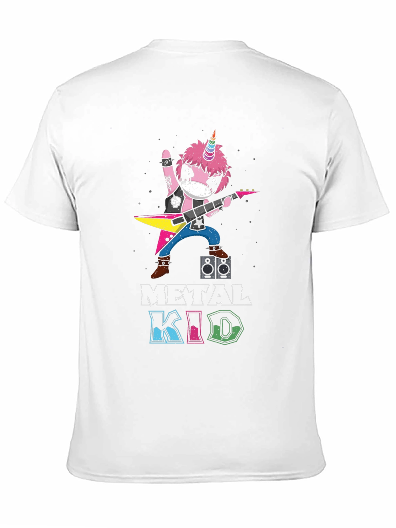 Metal Kid Unicorn Rocker Black T-Shirt
